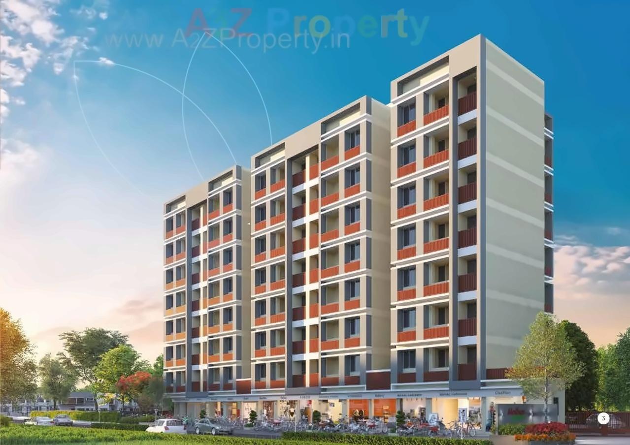 3D Elevation of real estate project Malhar Greens located at Ghatlodiya, Ahmedabad, Gujarat