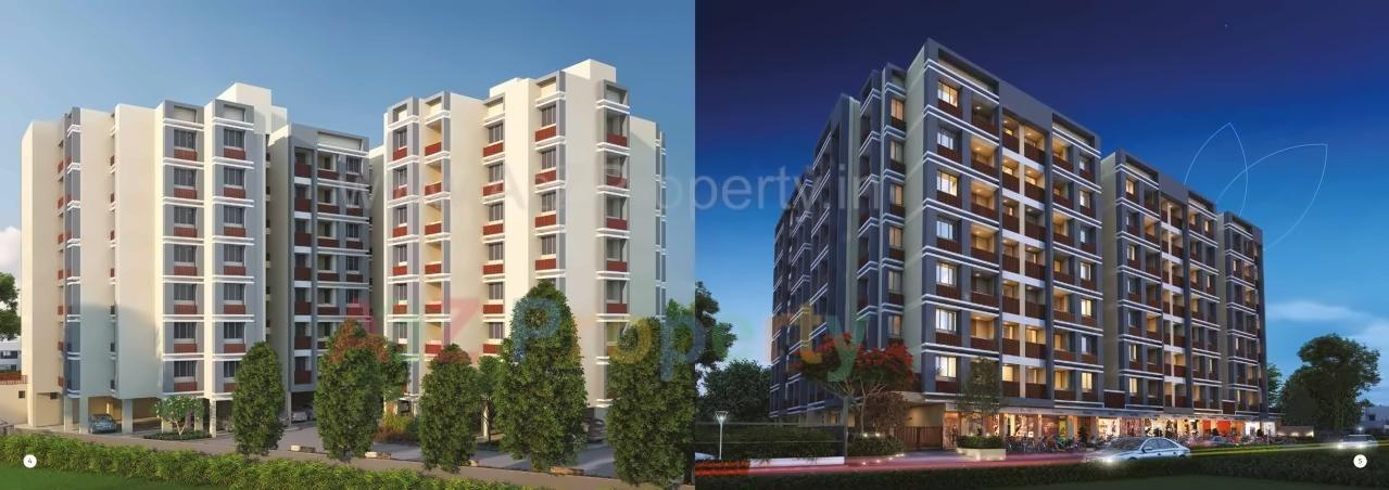 3D Elevation of real estate project Malhar Greens located at Ghatlodiya, Ahmedabad, Gujarat