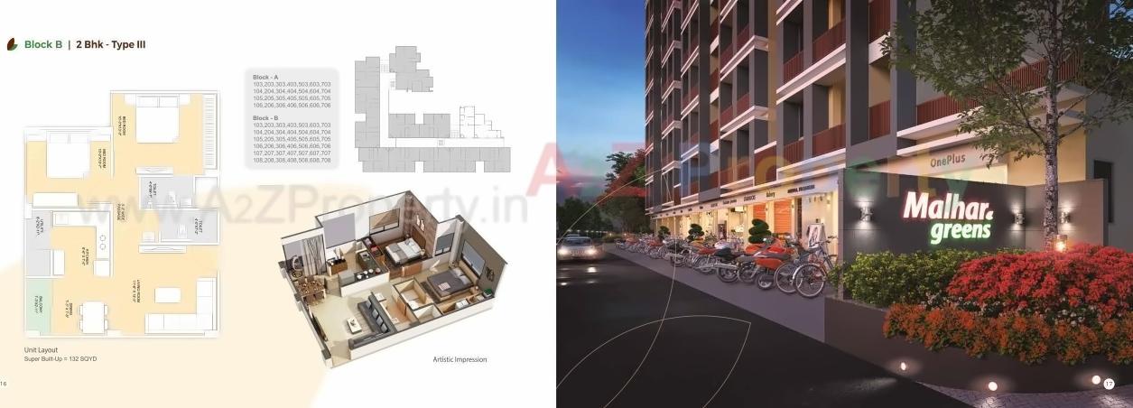 3D Elevation of real estate project Malhar Greens located at Ghatlodiya, Ahmedabad, Gujarat