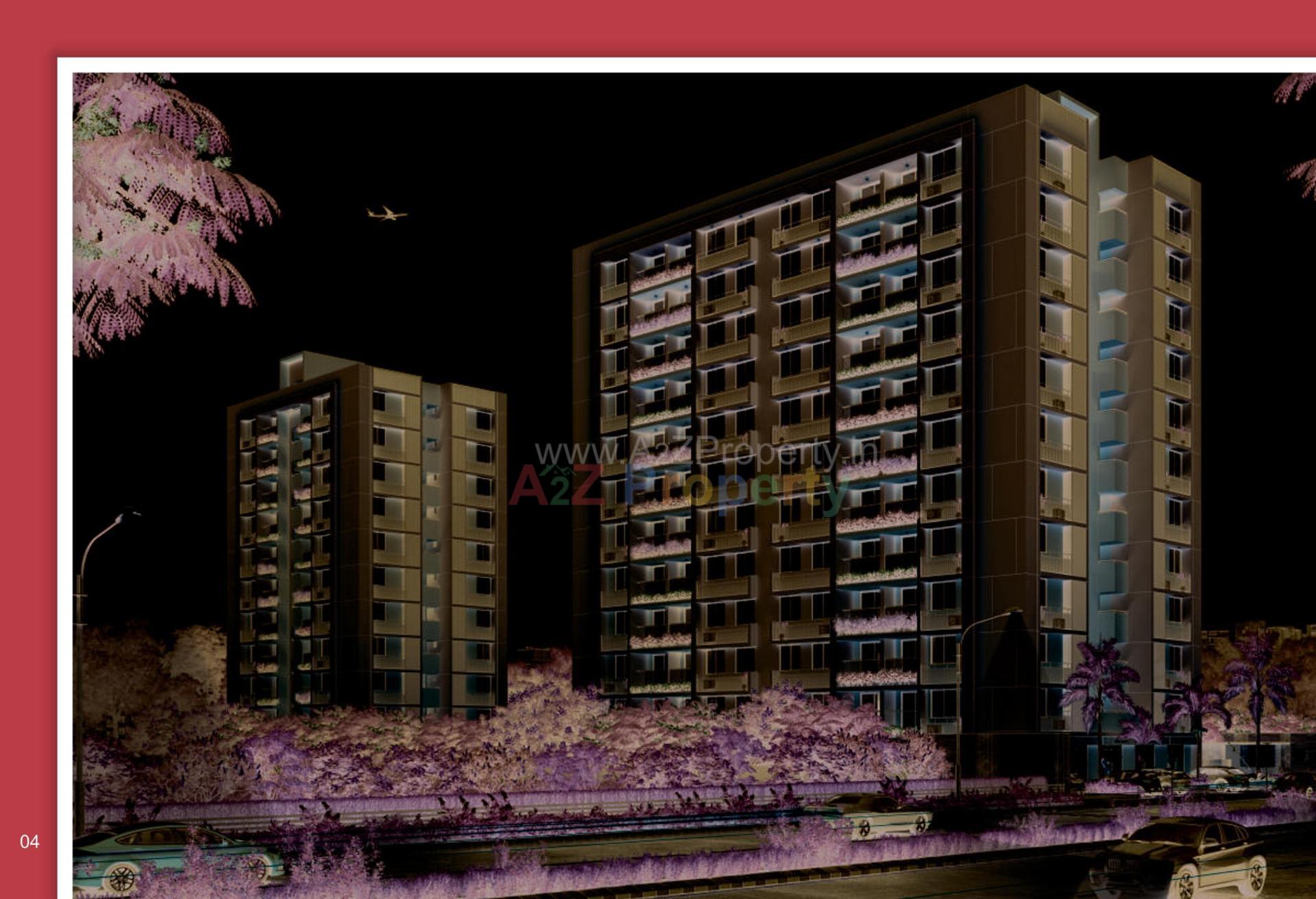 3D Elevation of real estate project Malhar Residency located at Chiloda, Ahmedabad, Gujarat