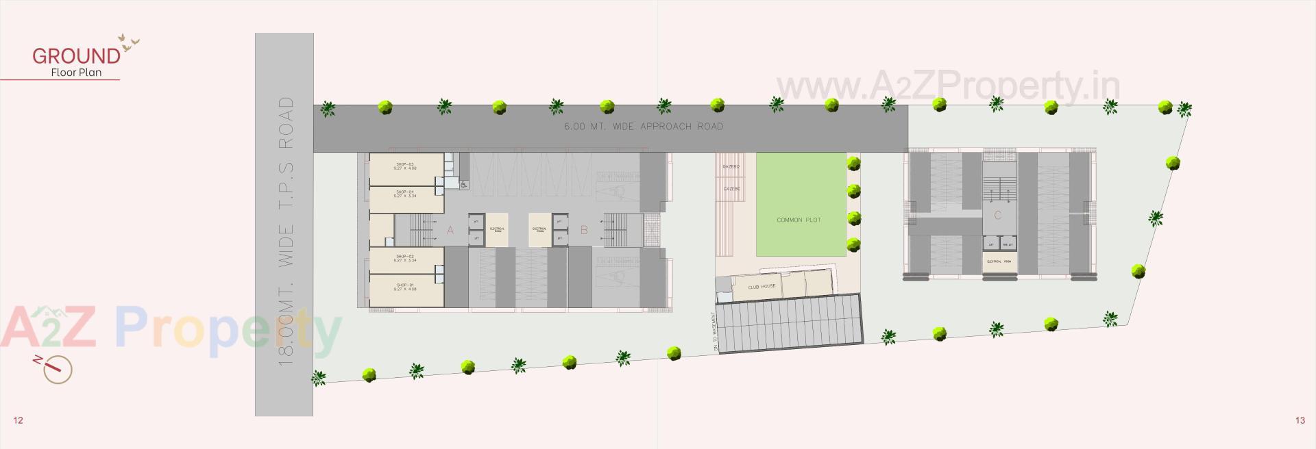 Layout of real estate project Malhar Residency located at Chiloda, Ahmedabad, Gujarat