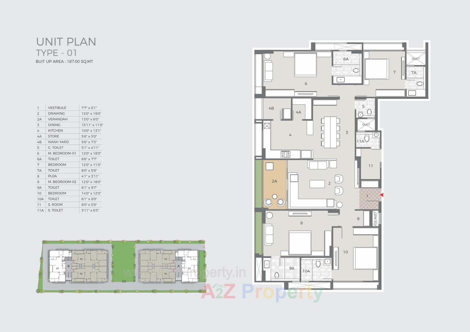 Layout of real estate project Manali Apartments located at Vastrapur, Ahmedabad, Gujarat