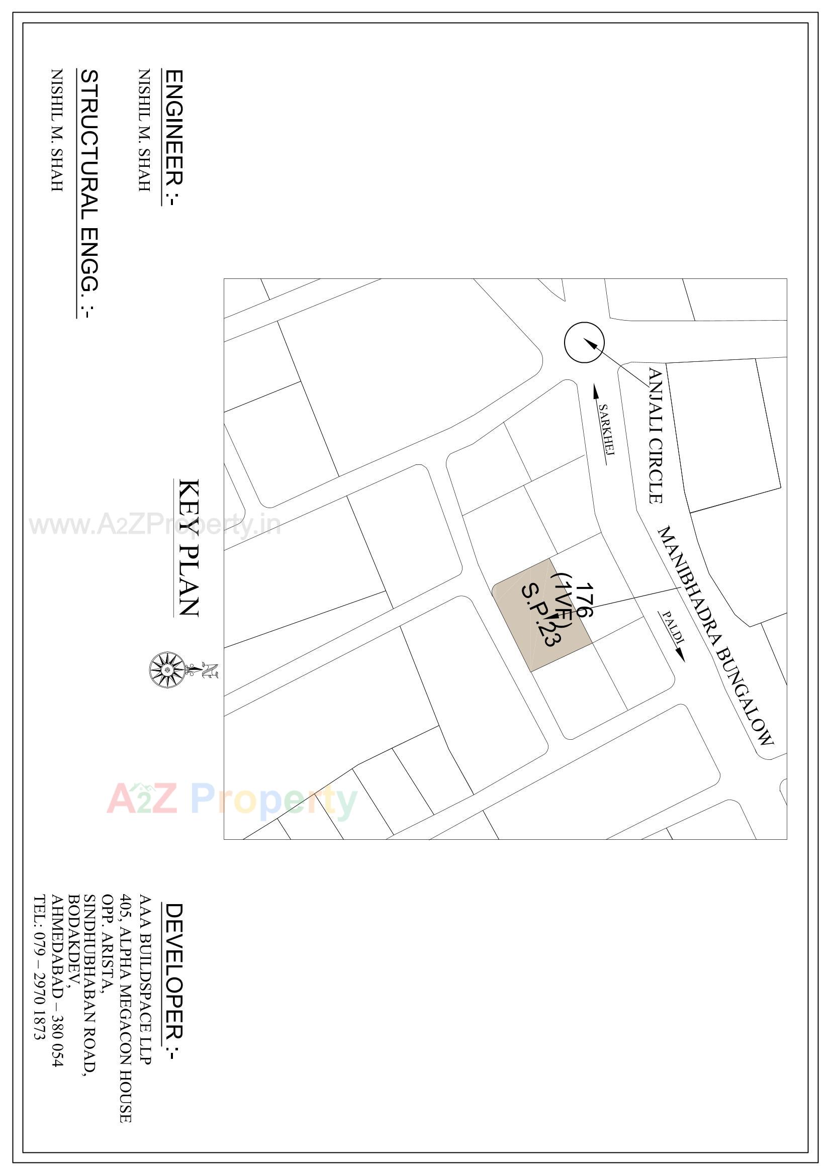 Layout of real estate project Manibhadra Bungalows located at Paldi, Ahmedabad, Gujarat