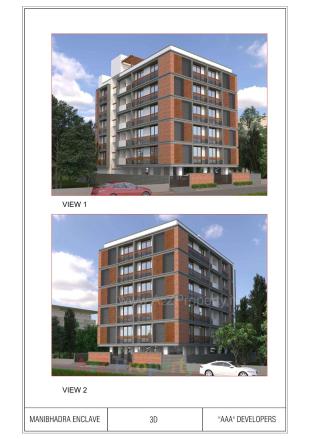Elevation of real estate project Manibhadra Enclave located at Vadaj, Ahmedabad, Gujarat