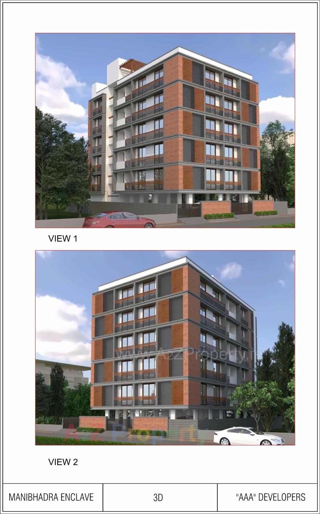 3D Elevation of real estate project Manibhadra Enclave located at Vadaj, Ahmedabad, Gujarat