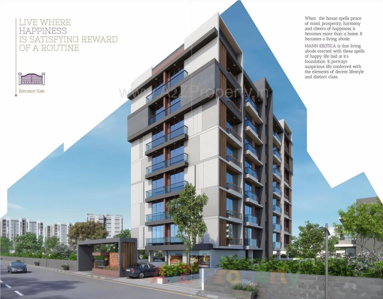 3D Elevation of real estate project Mann Exotica located at Bopal, Ahmedabad, Gujarat