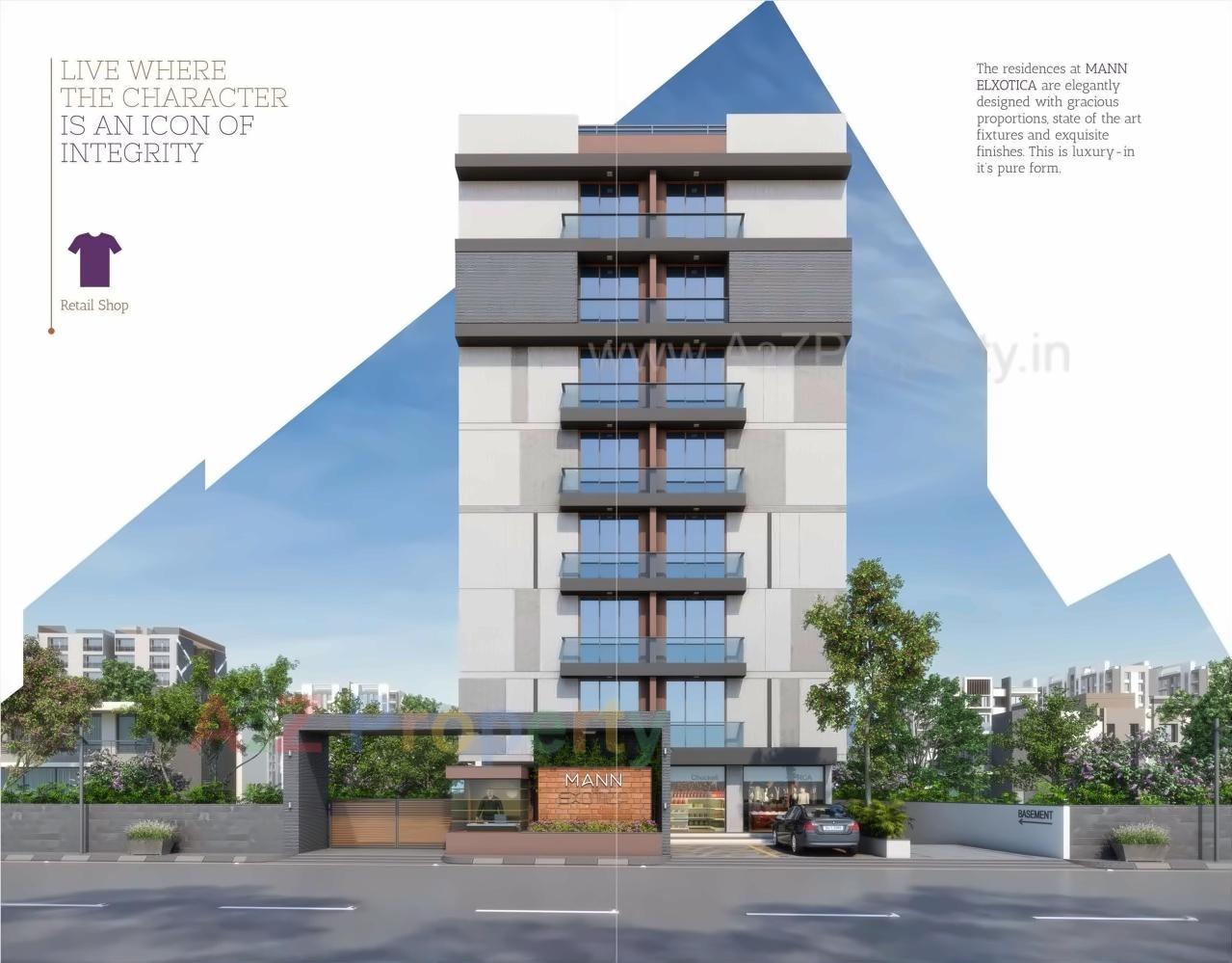 3D Elevation of real estate project Mann Exotica located at Bopal, Ahmedabad, Gujarat