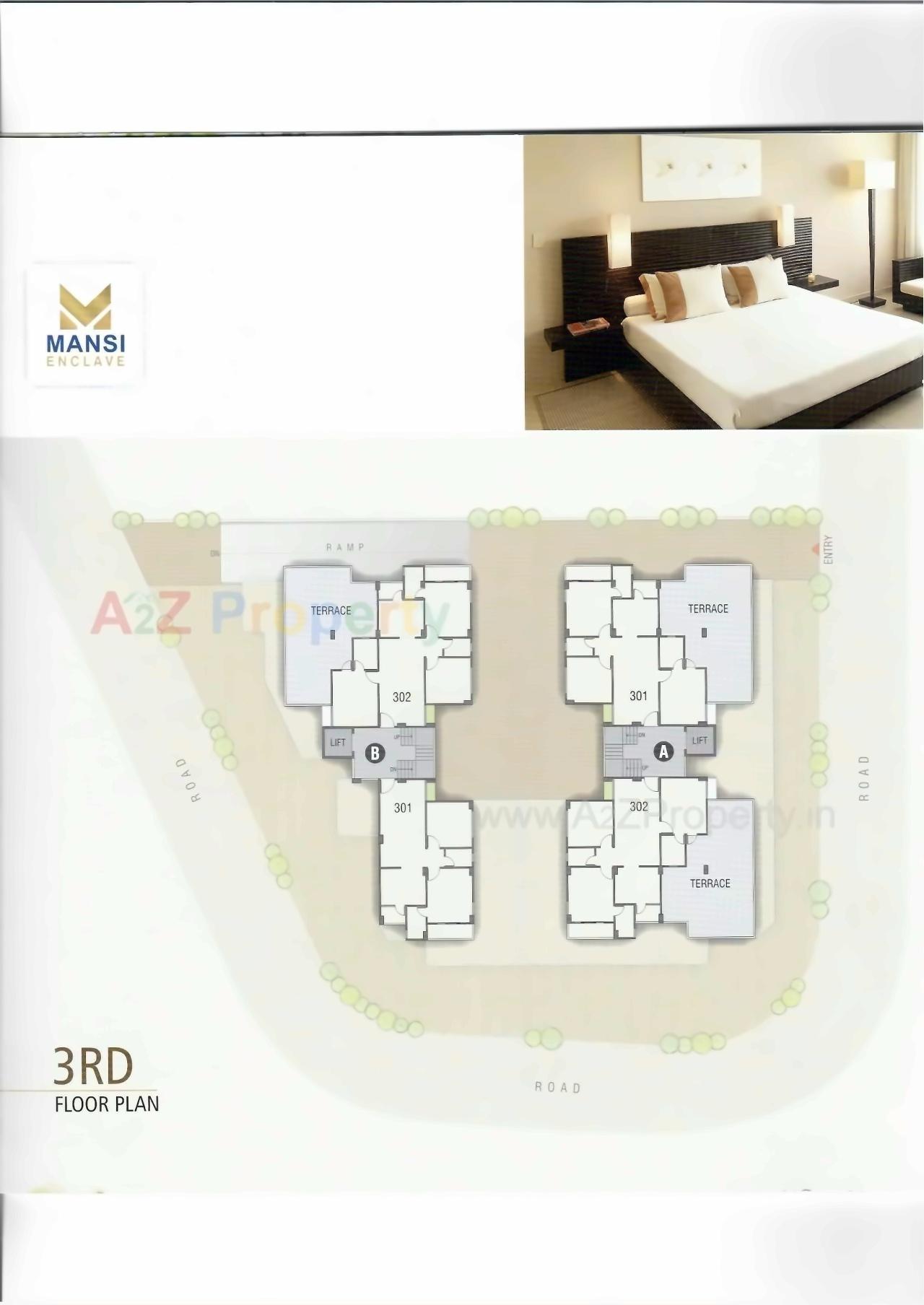 Layout of real estate project Mansi Enclave located at Ghuma, Ahmedabad, Gujarat