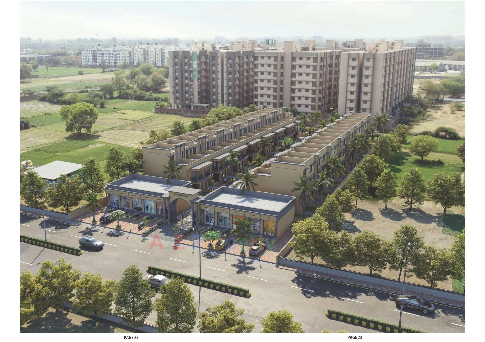 3D Elevation of real estate project Manthan Greens located at Vatva, Ahmedabad, Gujarat
