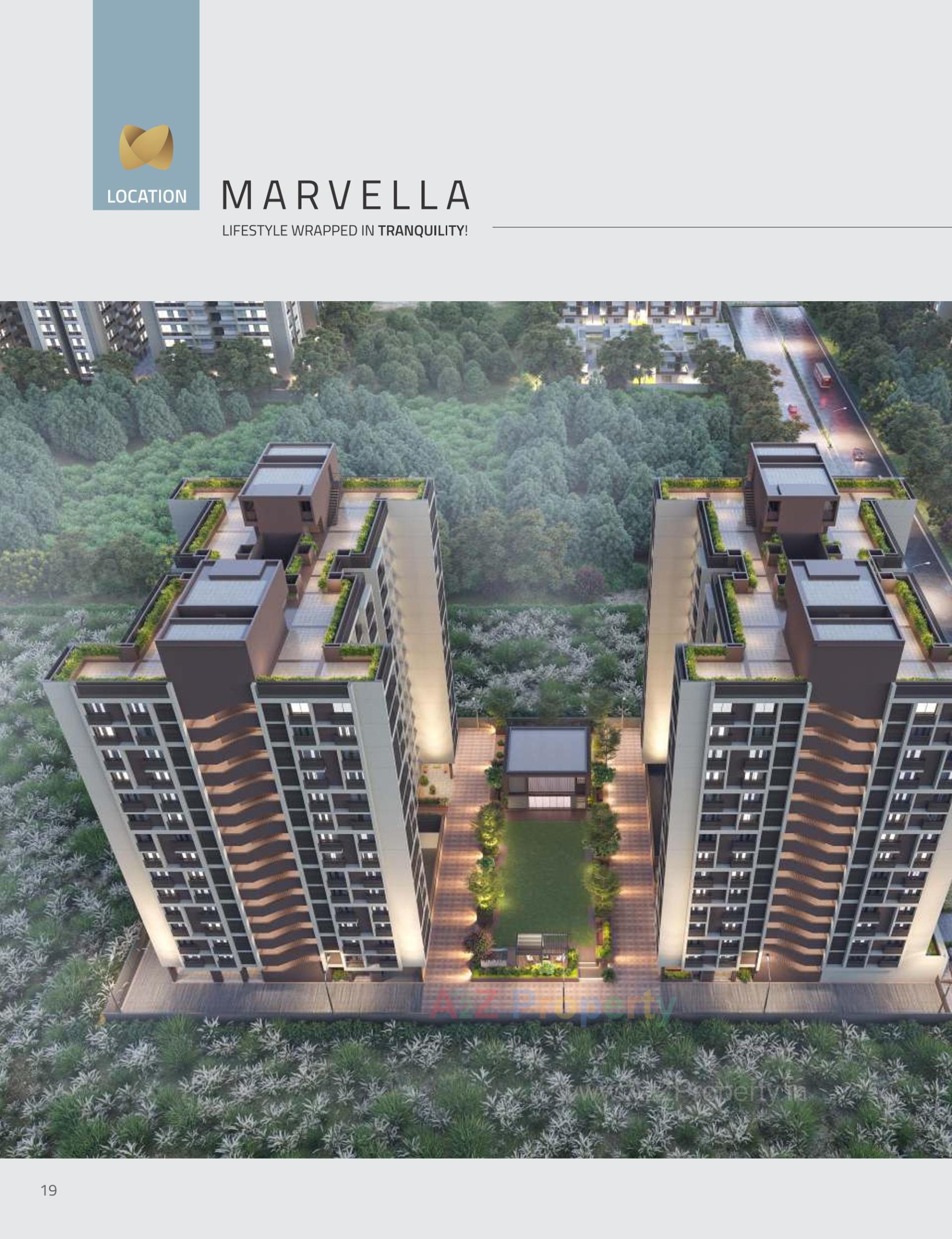 3D Elevation of real estate project Marvella located at Shela, Ahmedabad, Gujarat
