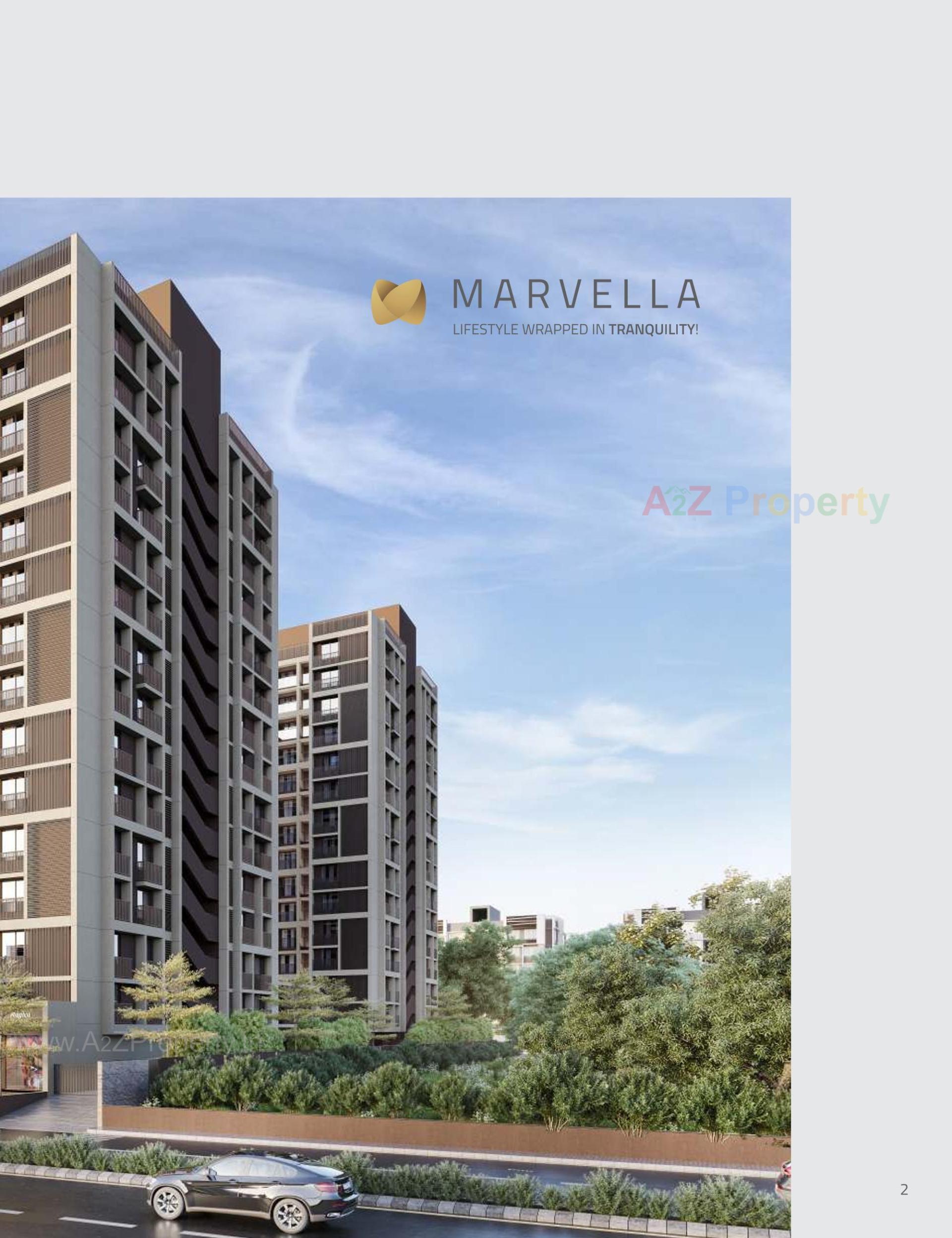 3D Elevation of real estate project Marvella located at Shela, Ahmedabad, Gujarat