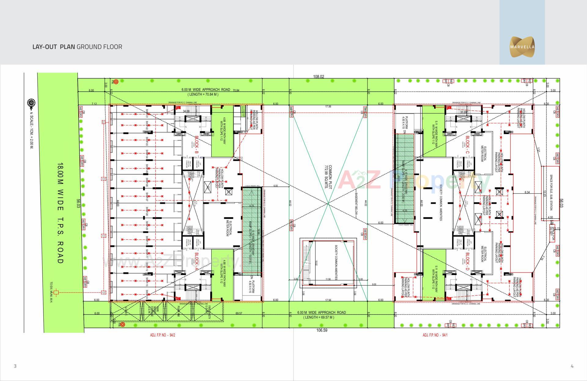 Layout of real estate project Marvella located at Shela, Ahmedabad, Gujarat