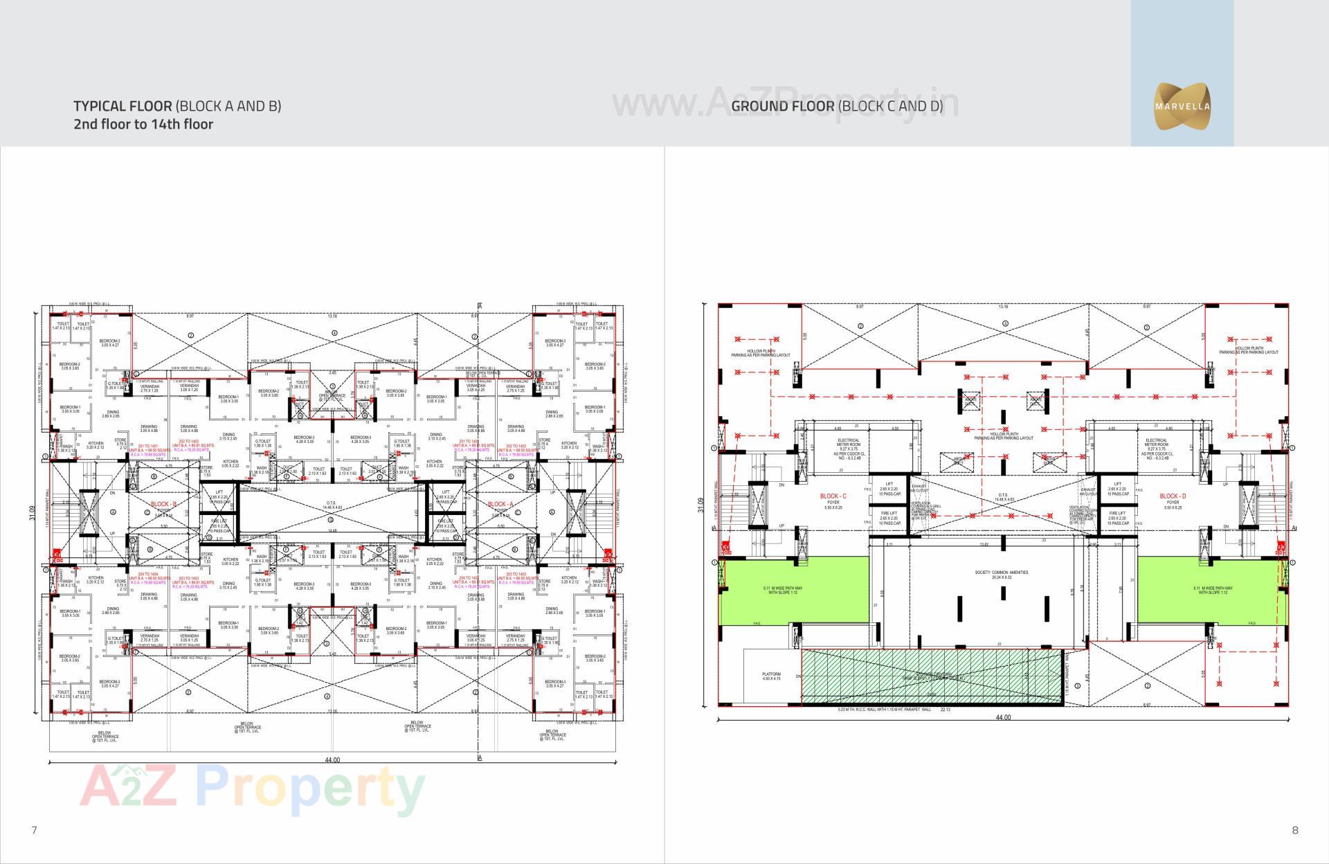 Layout of real estate project Marvella located at Shela, Ahmedabad, Gujarat