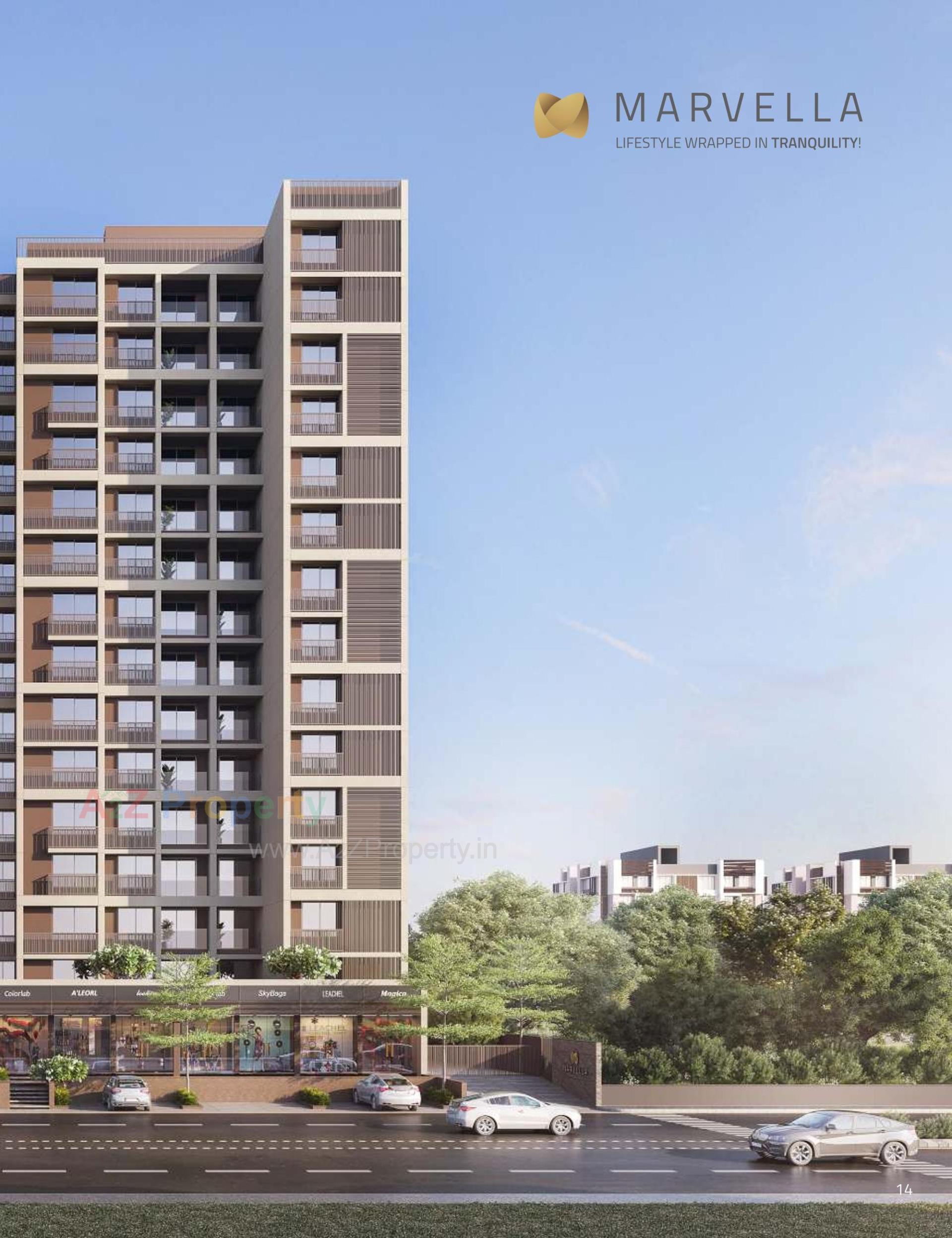 3D Elevation of real estate project Marvella located at Shela, Ahmedabad, Gujarat