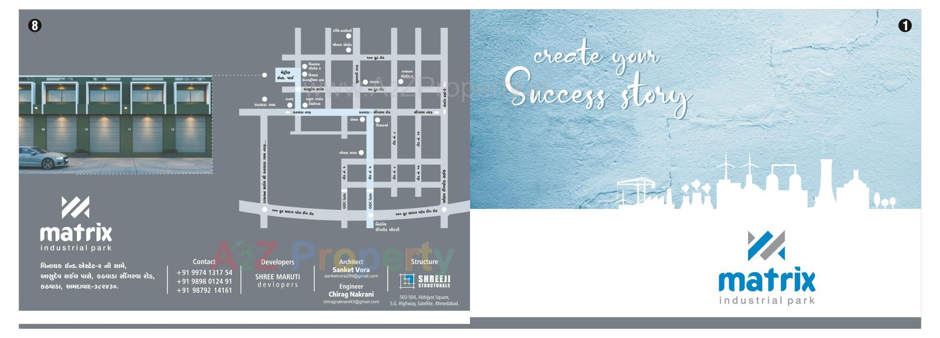Layout of real estate project Matrix Industrial Park located at Kathwada, Ahmedabad, Gujarat