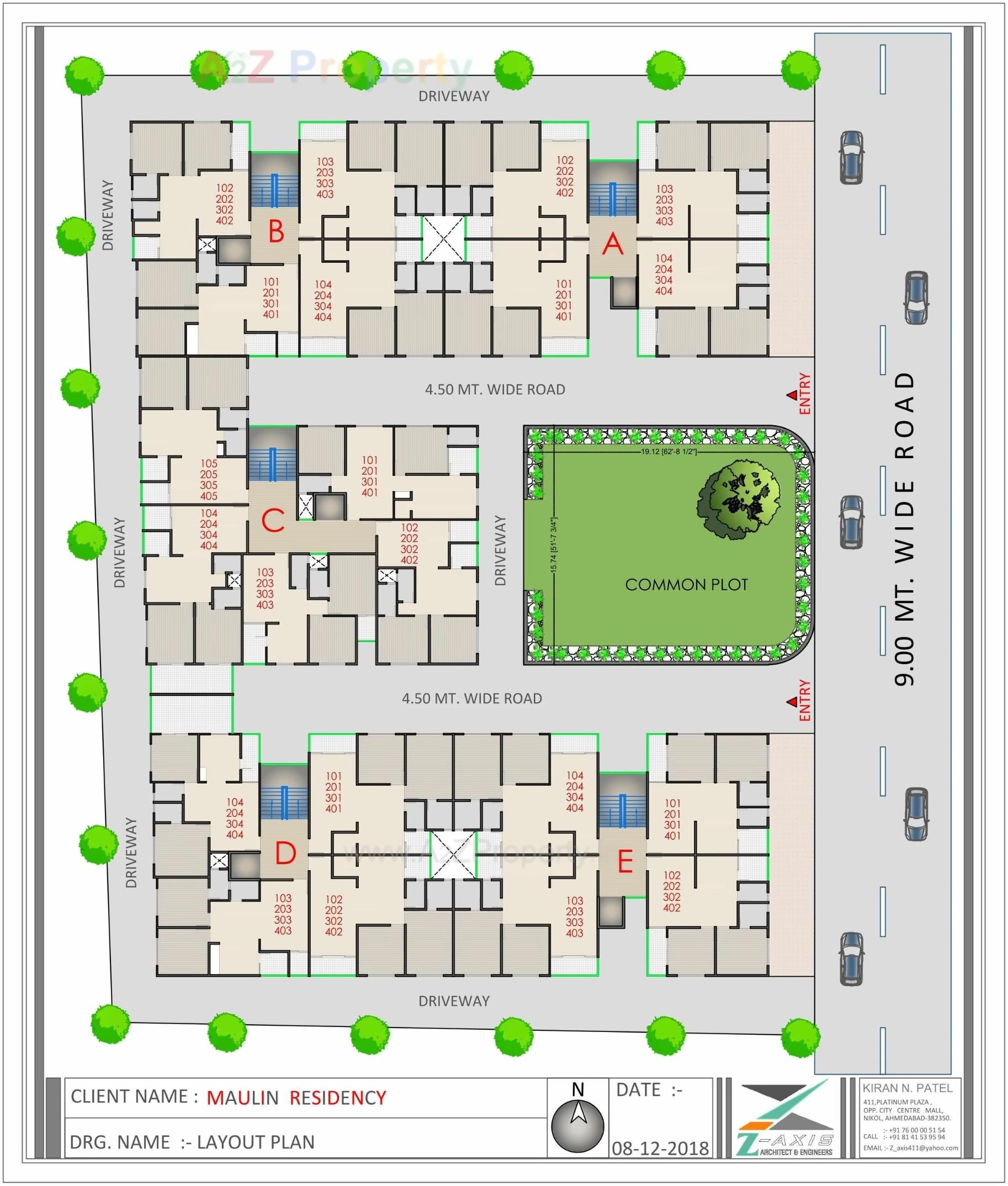 Layout of real estate project Maulin Residency located at Nikol, Ahmedabad, Gujarat