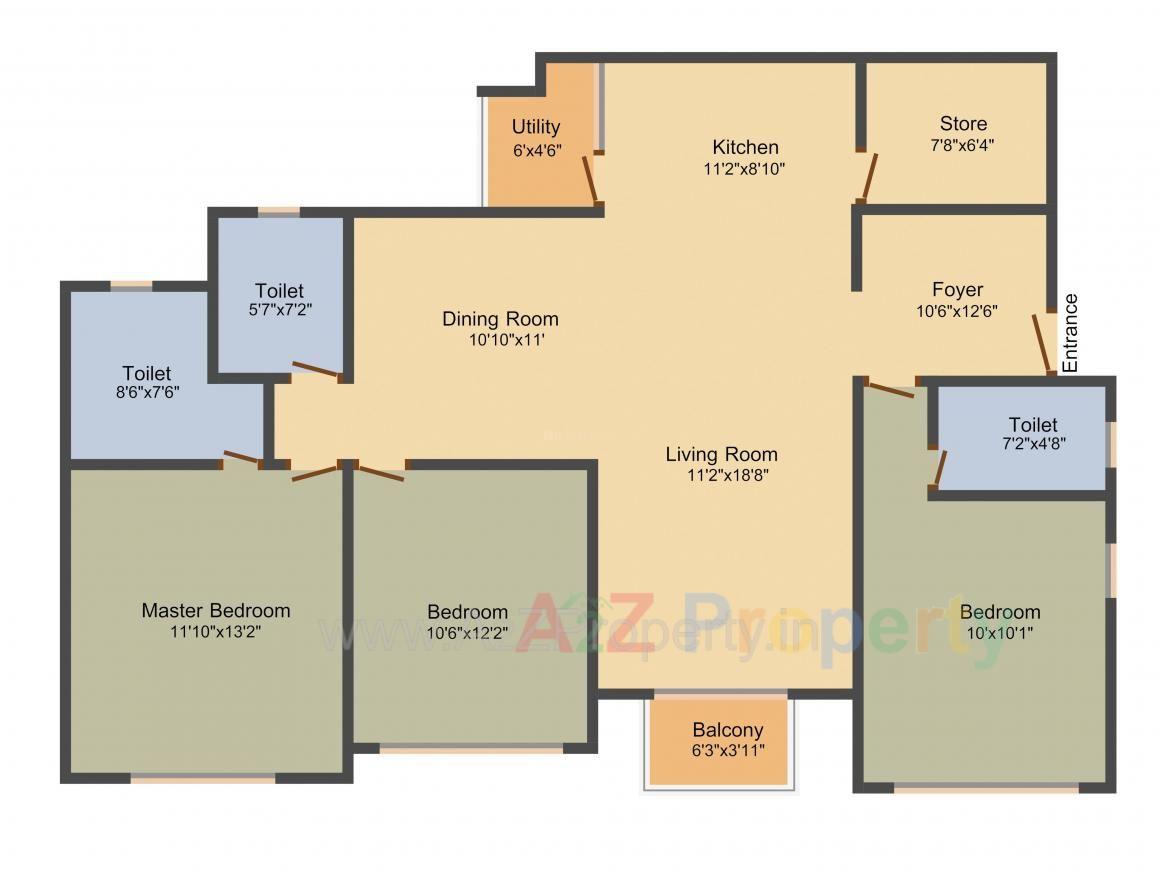 Fs (6) of real estate project Meadows ( Tower A,b C ) located at Khodiyar, Ahmedabad, Gujarat