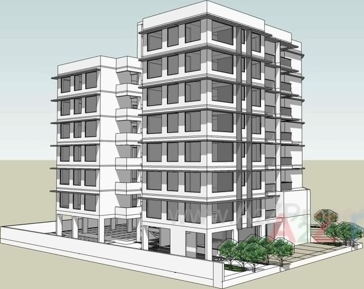 3D Elevation of real estate project Meghdhanush Residency located at Vastrapur, Ahmedabad, Gujarat