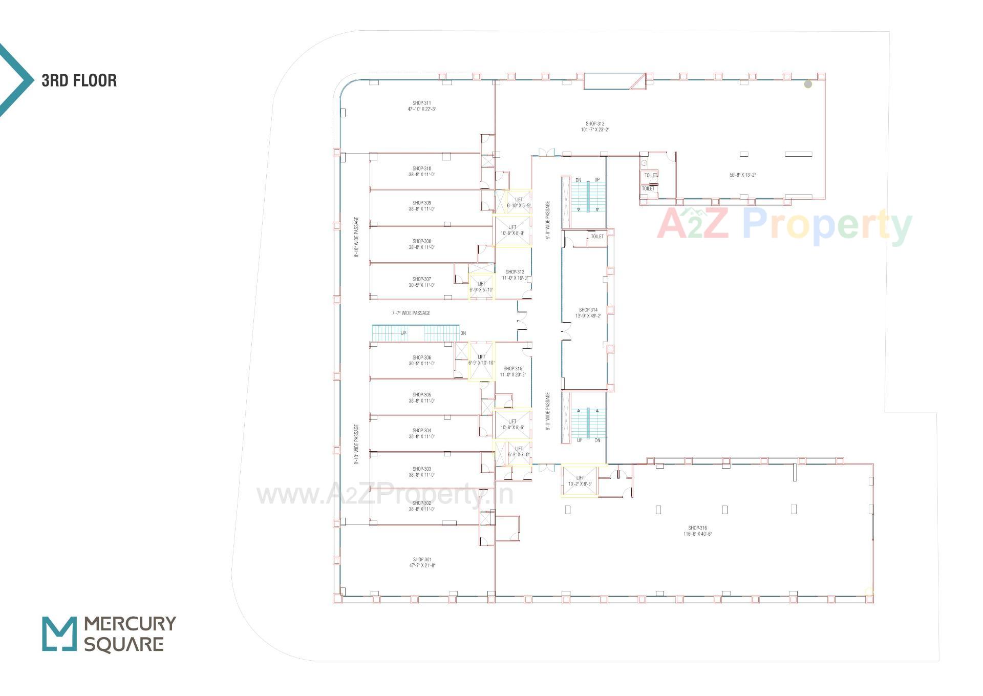 Layout of real estate project Mercury Square located at Nikol, Ahmedabad, Gujarat