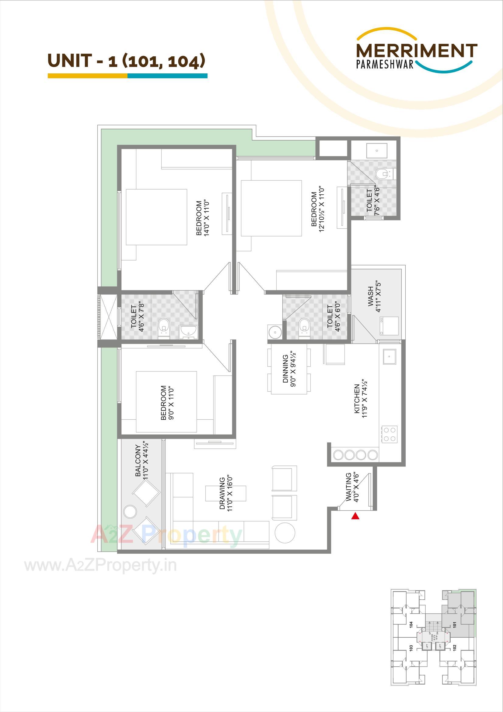 Layout of real estate project Merriment Parmeshwar located at Chandkheda, Ahmedabad, Gujarat