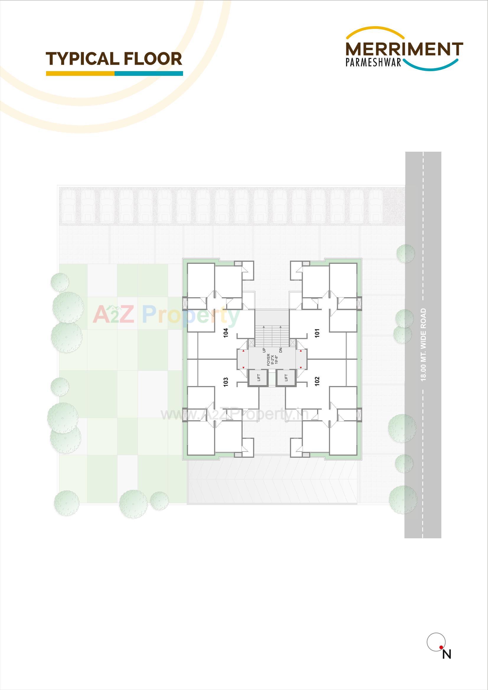 Layout of real estate project Merriment Parmeshwar located at Chandkheda, Ahmedabad, Gujarat