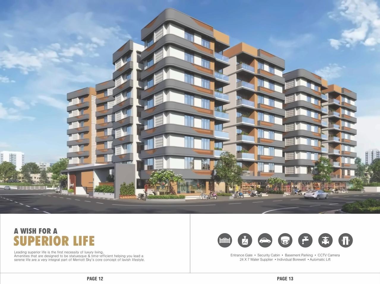 3D Elevation of real estate project Merriott Sky located at Nikol, Ahmedabad, Gujarat