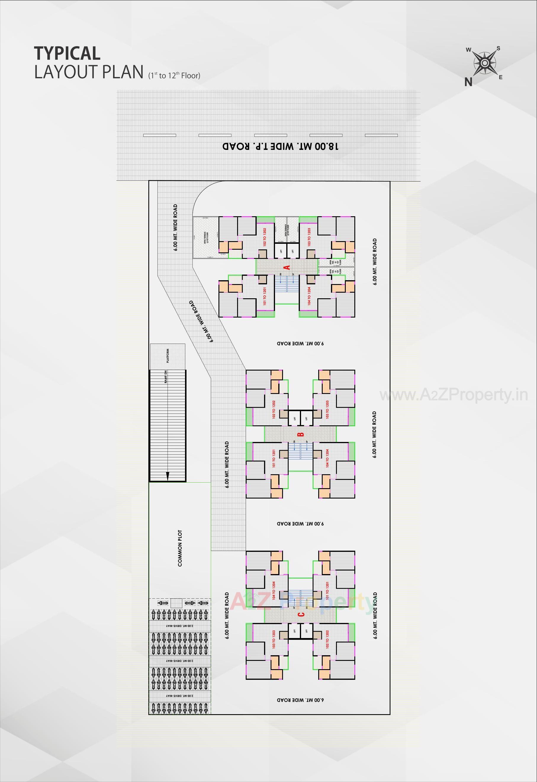 Layout of real estate project Merriott Town located at Nikol, Ahmedabad, Gujarat
