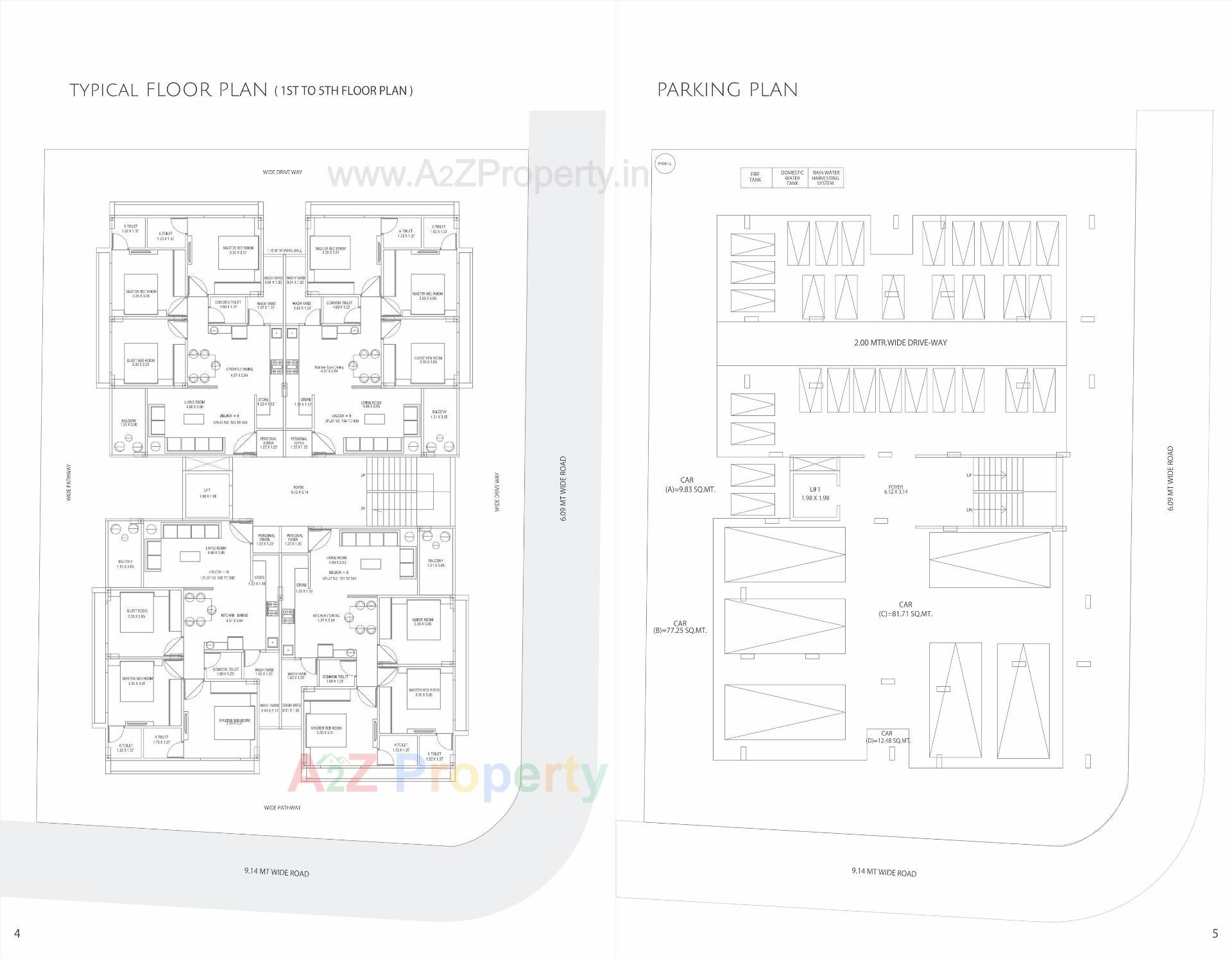 Layout of real estate project Mihir Apartment located at Memnagar, Ahmedabad, Gujarat