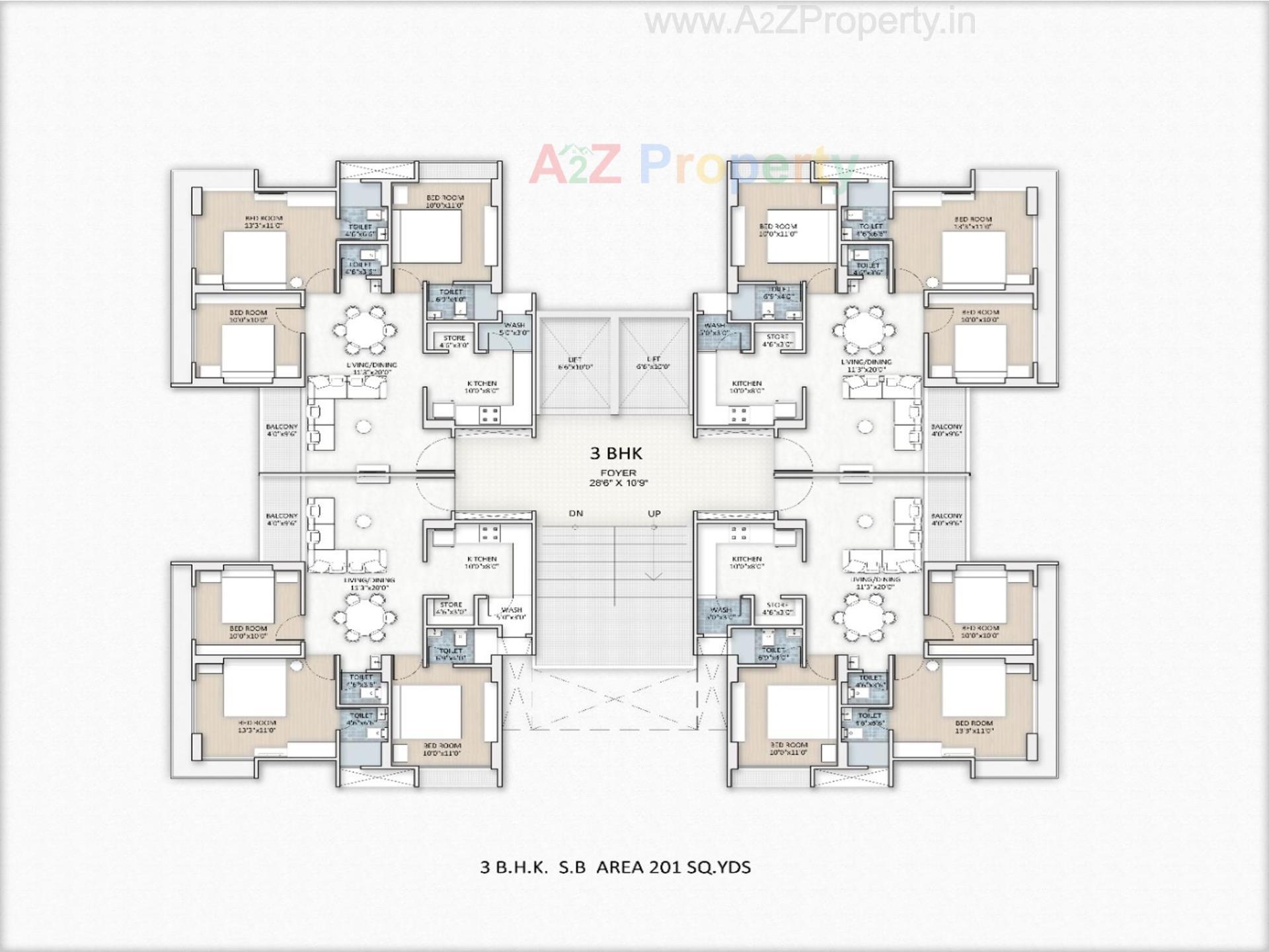 Layout of real estate project Modern Flats located at Paldi, Ahmedabad, Gujarat