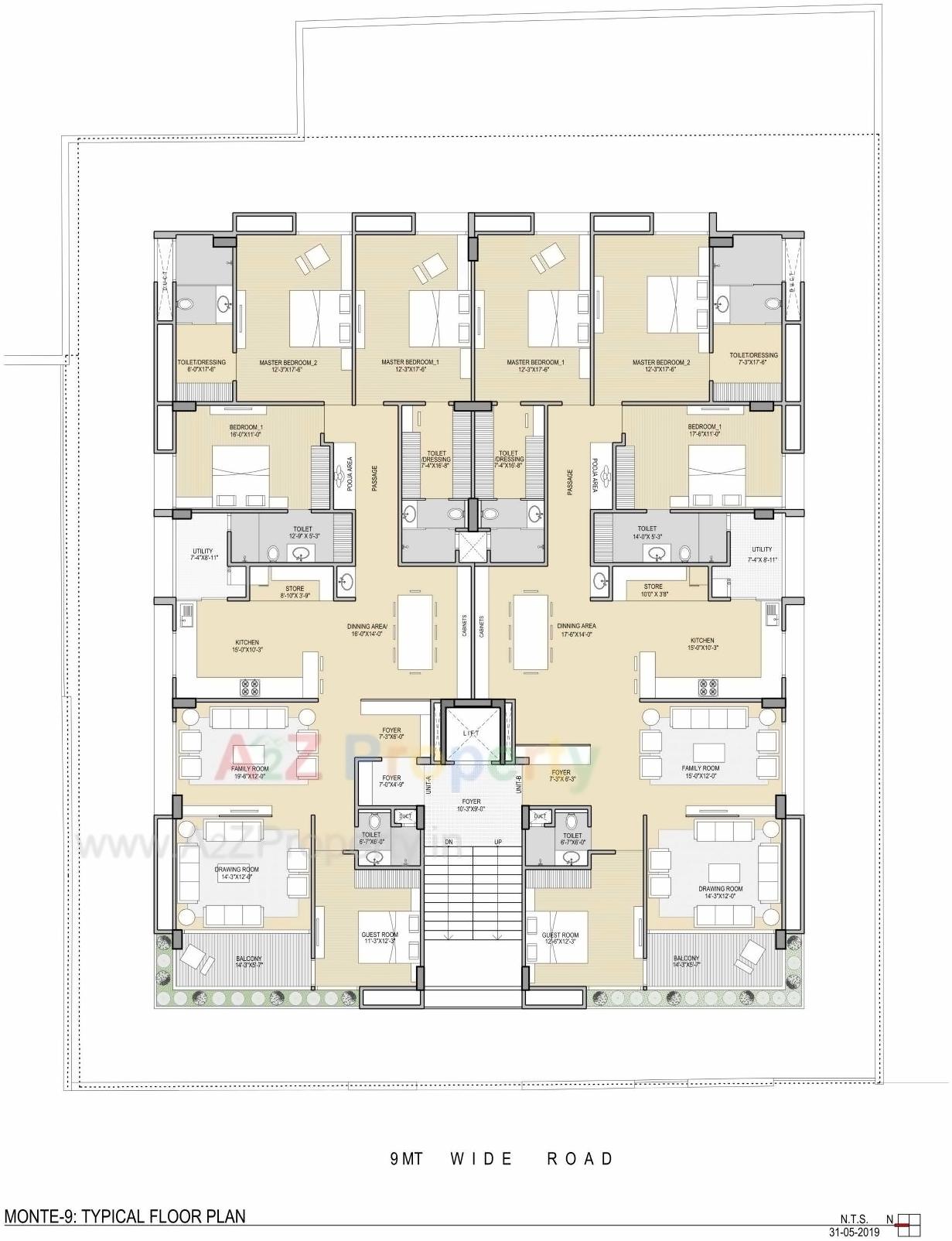 Layout of real estate project Monte located at Jodhpur, Ahmedabad, Gujarat