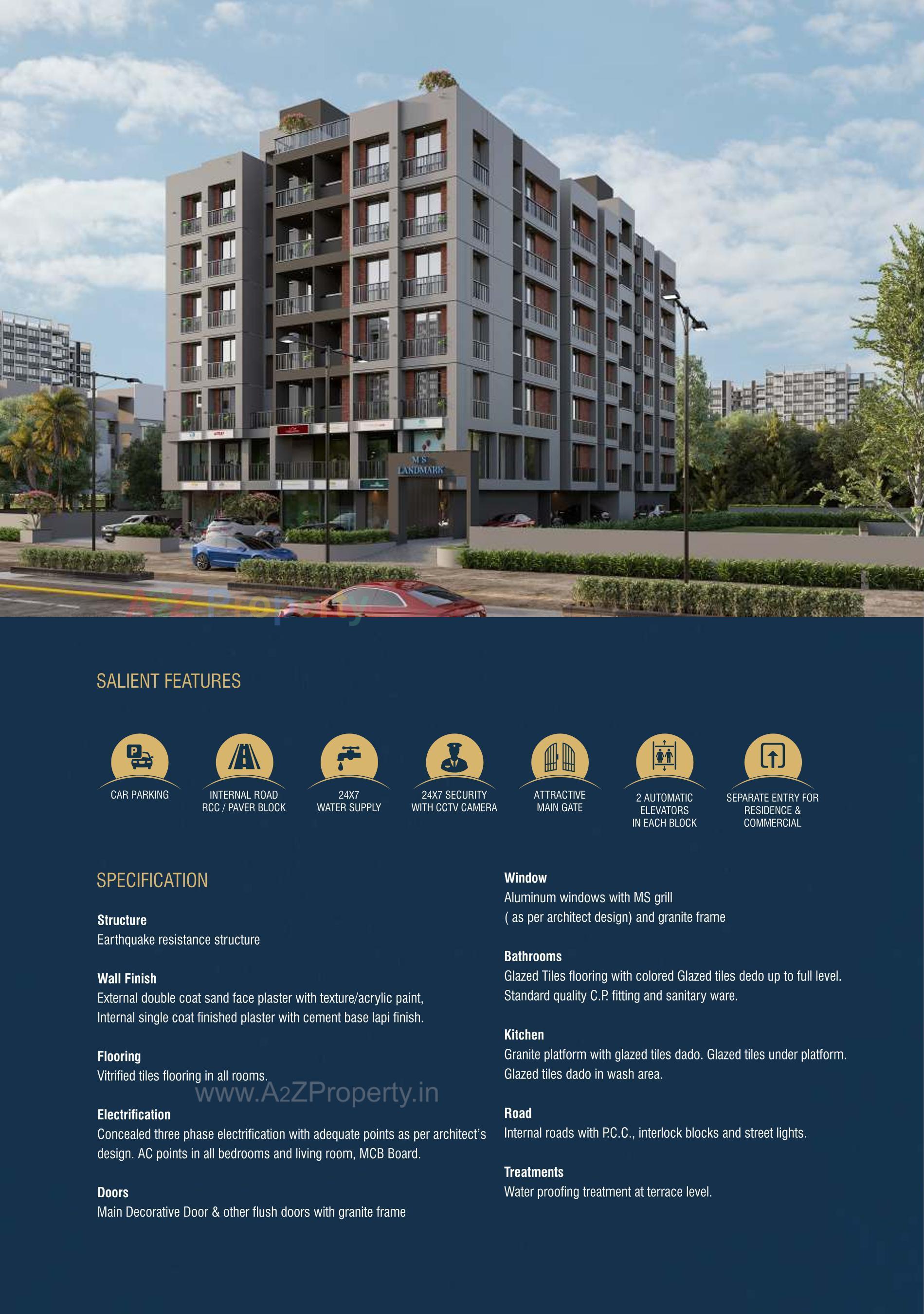 3D Elevation of real estate project Ms Landmark located at Danilimda, Ahmedabad, Gujarat