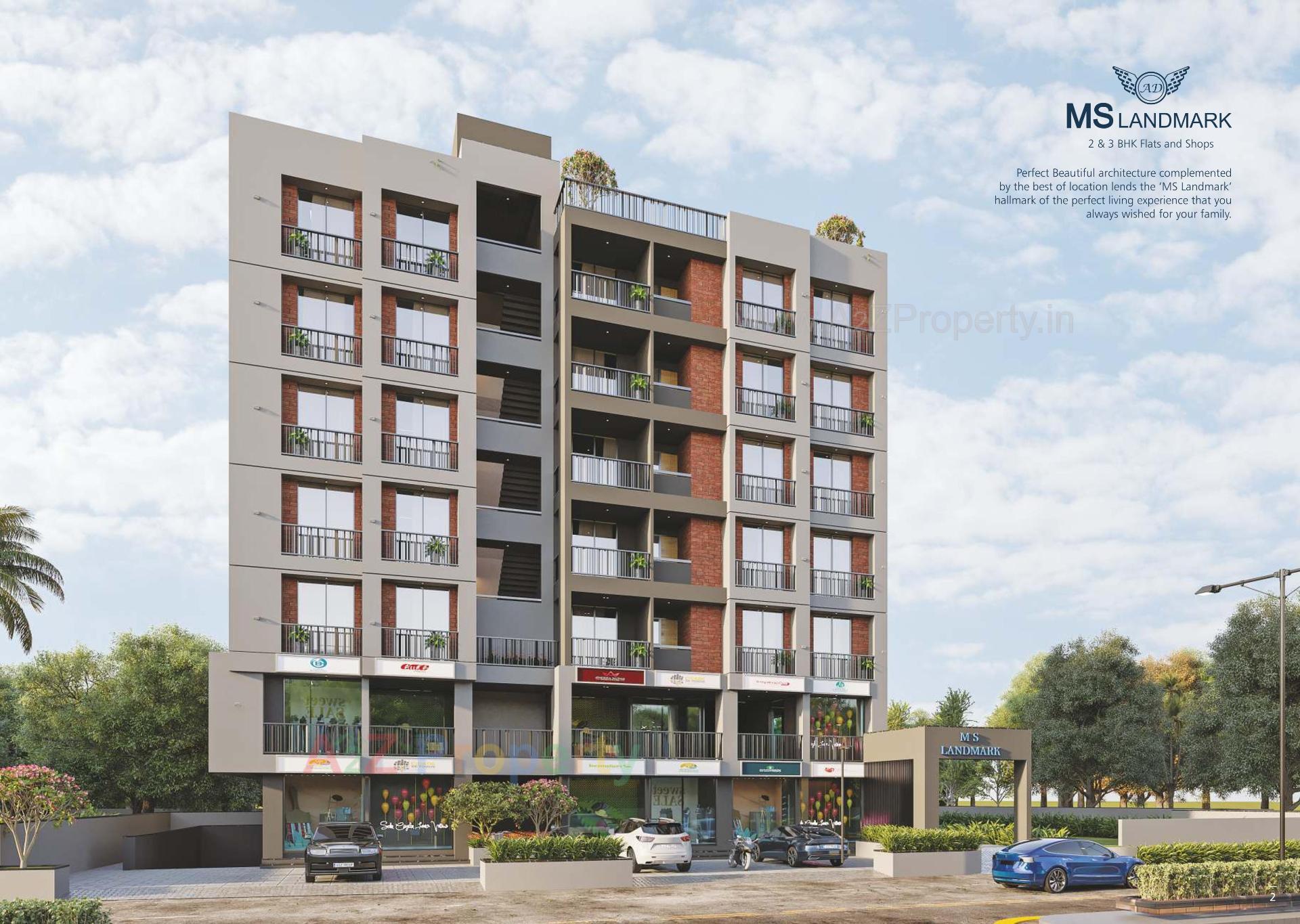 3D Elevation of real estate project Ms Landmark located at Danilimda, Ahmedabad, Gujarat