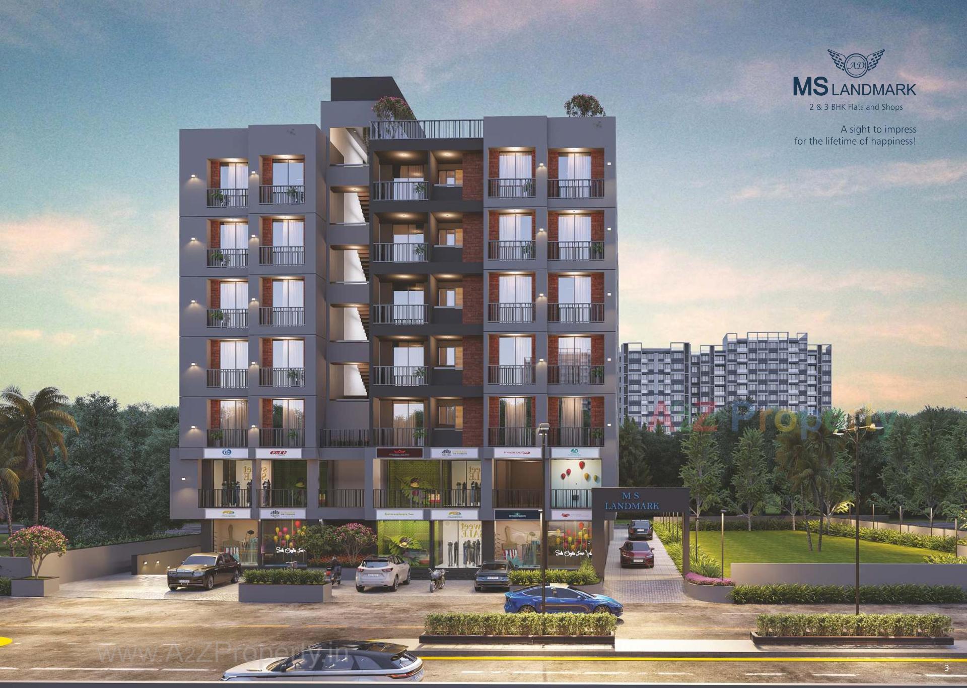 3D Elevation of real estate project Ms Landmark located at Danilimda, Ahmedabad, Gujarat