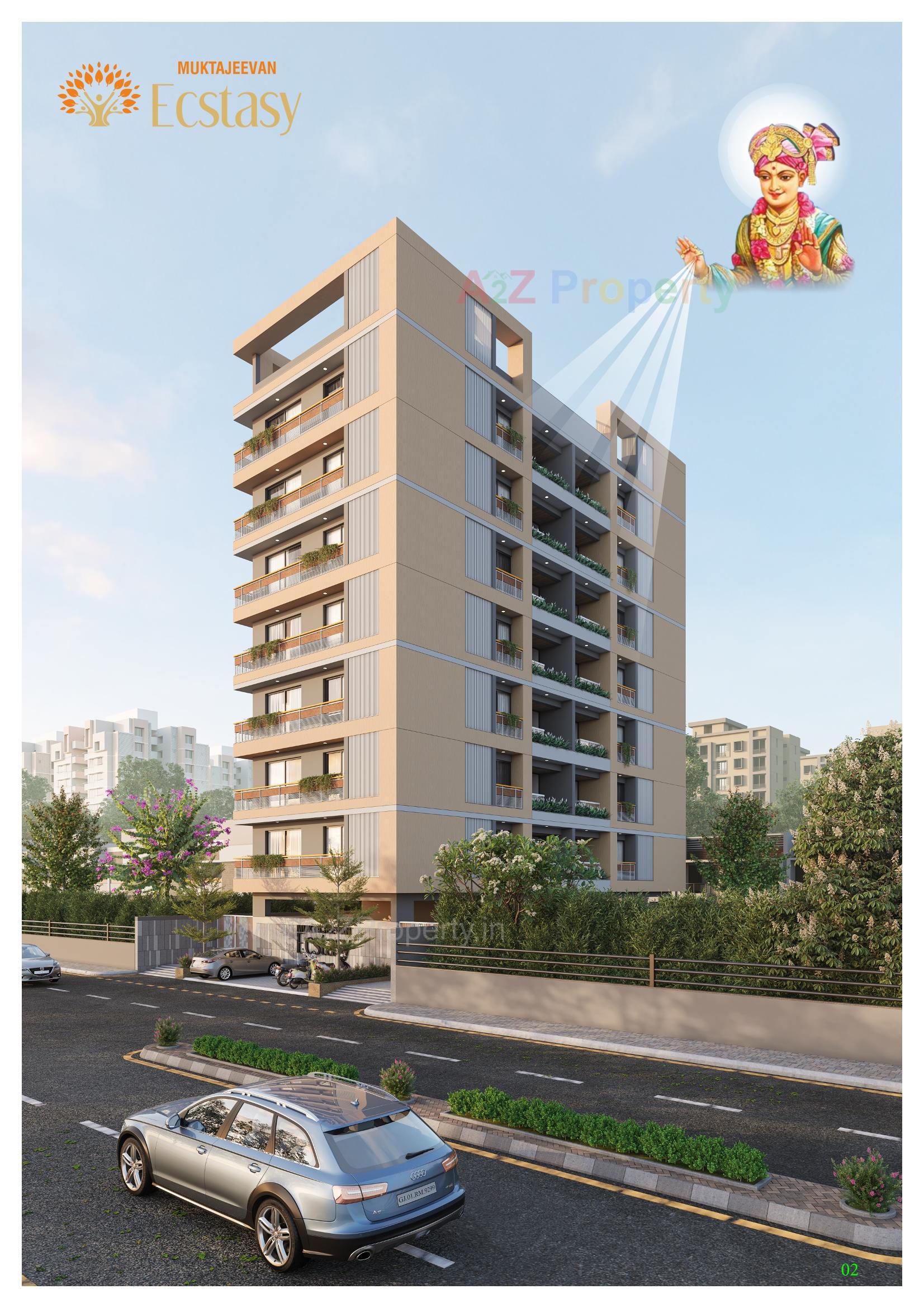 3D Elevation of real estate project Muktajeevan Ecstasy located at Vastrapur, Ahmedabad, Gujarat