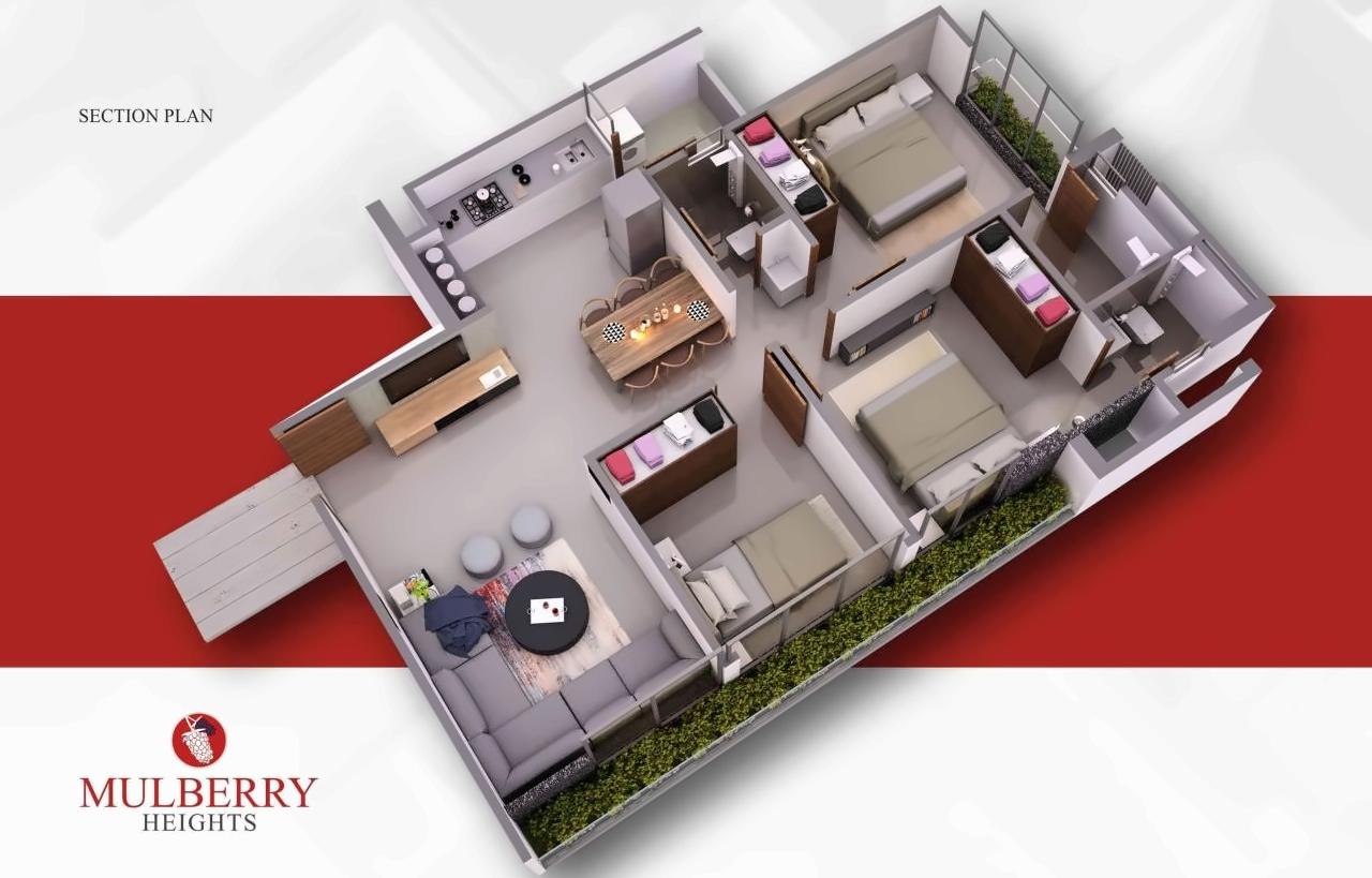 Layout of real estate project Mulberry Heights located at Shilaj, Ahmedabad, Gujarat