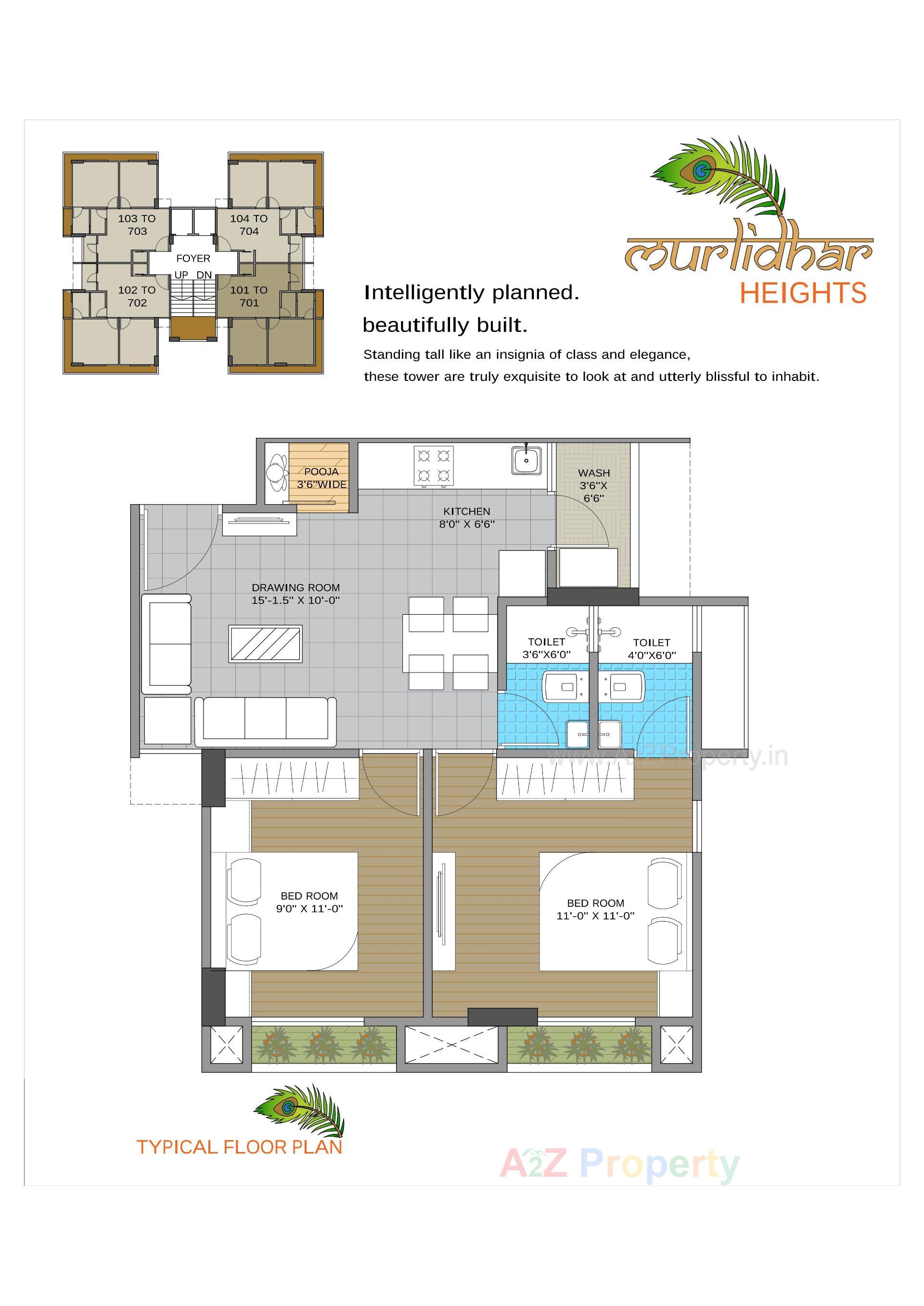Layout of real estate project Murlidhar Heights located at Sola, Ahmedabad, Gujarat