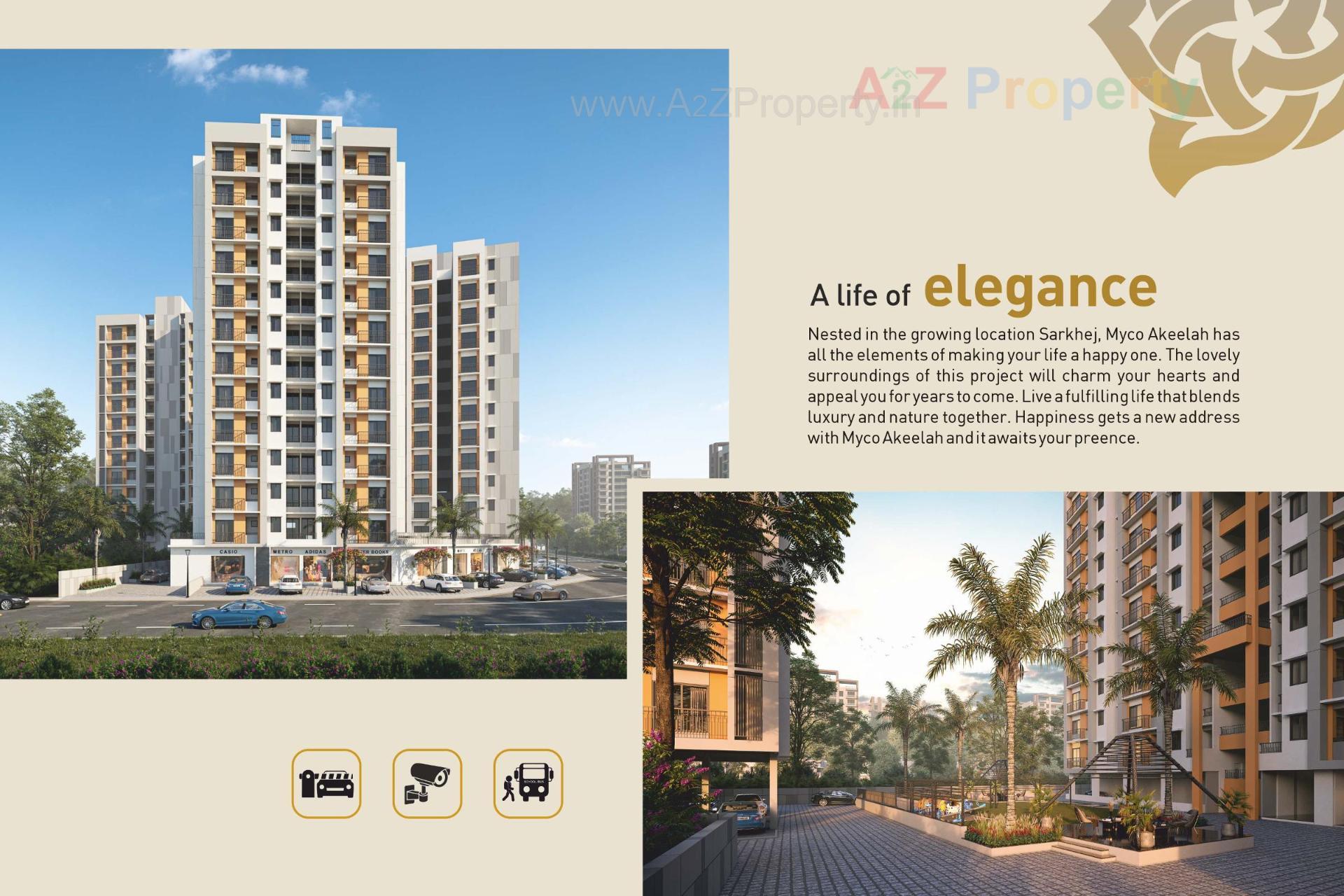 3D Elevation of real estate project Myco Akeelah located at Sarkhej, Ahmedabad, Gujarat