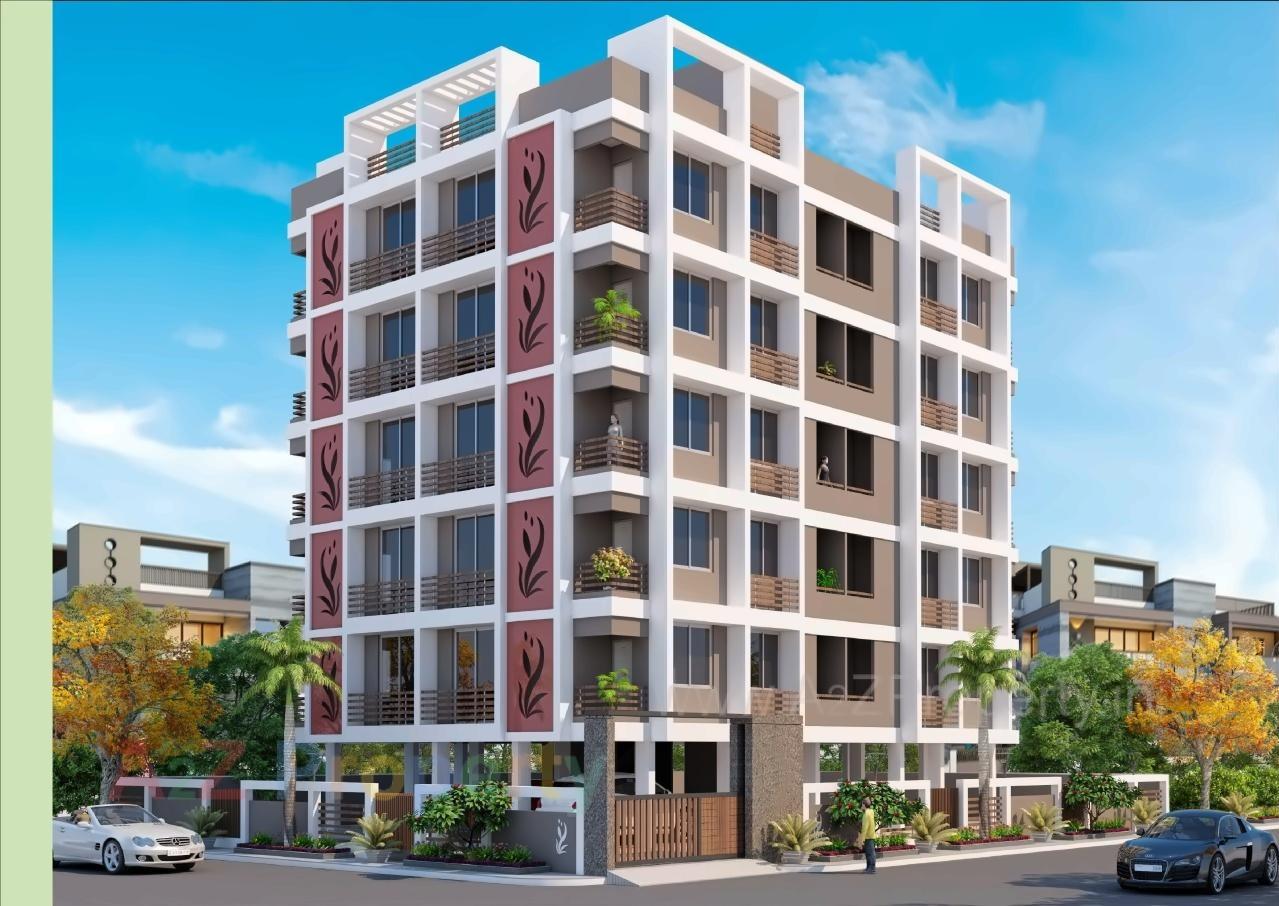 3D Elevation of real estate project Nandanvan Heights located at Ghuma, Ahmedabad, Gujarat