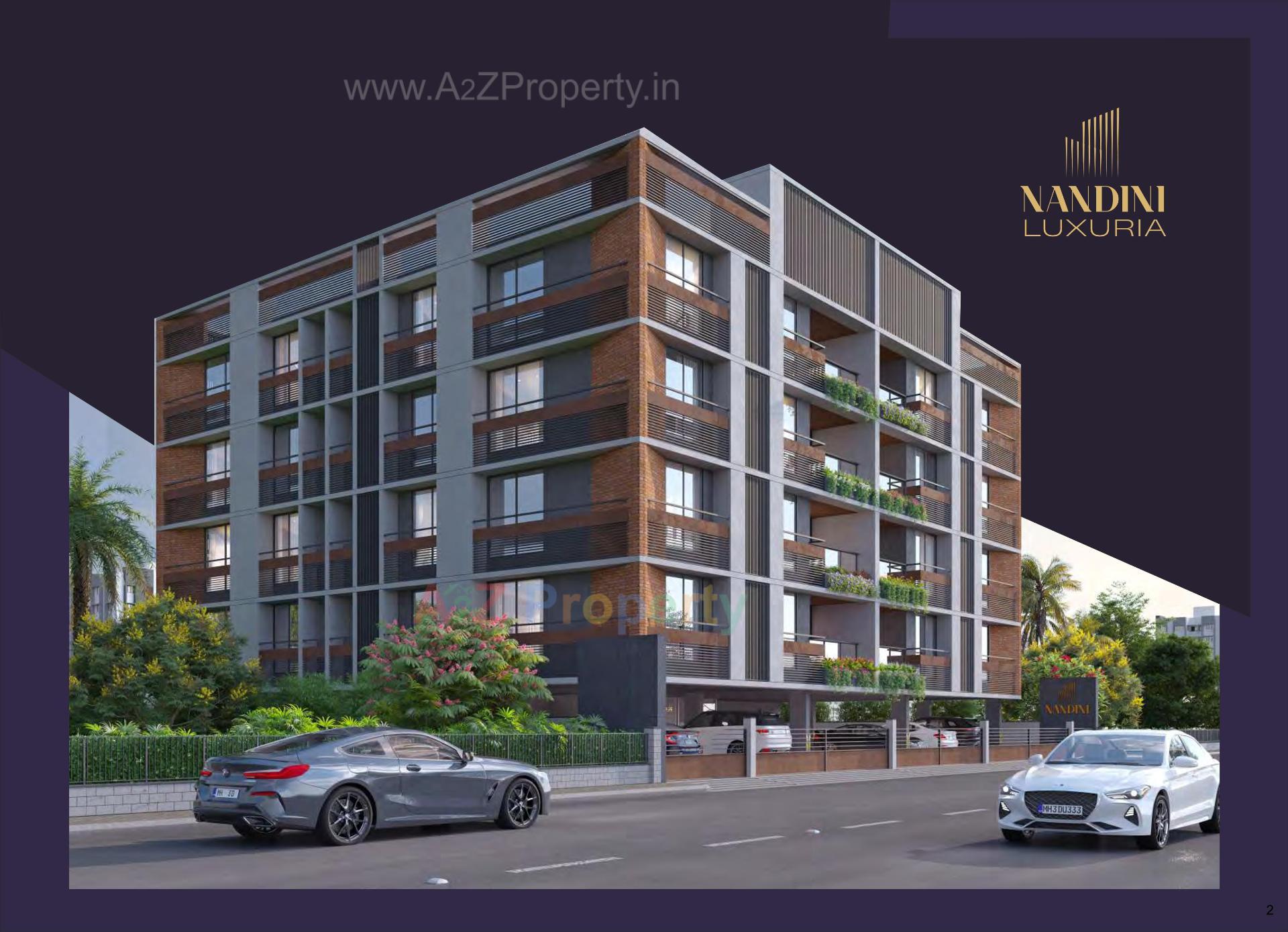 3D Elevation of real estate project Nandini Luxuria located at Paldi, Ahmedabad, Gujarat