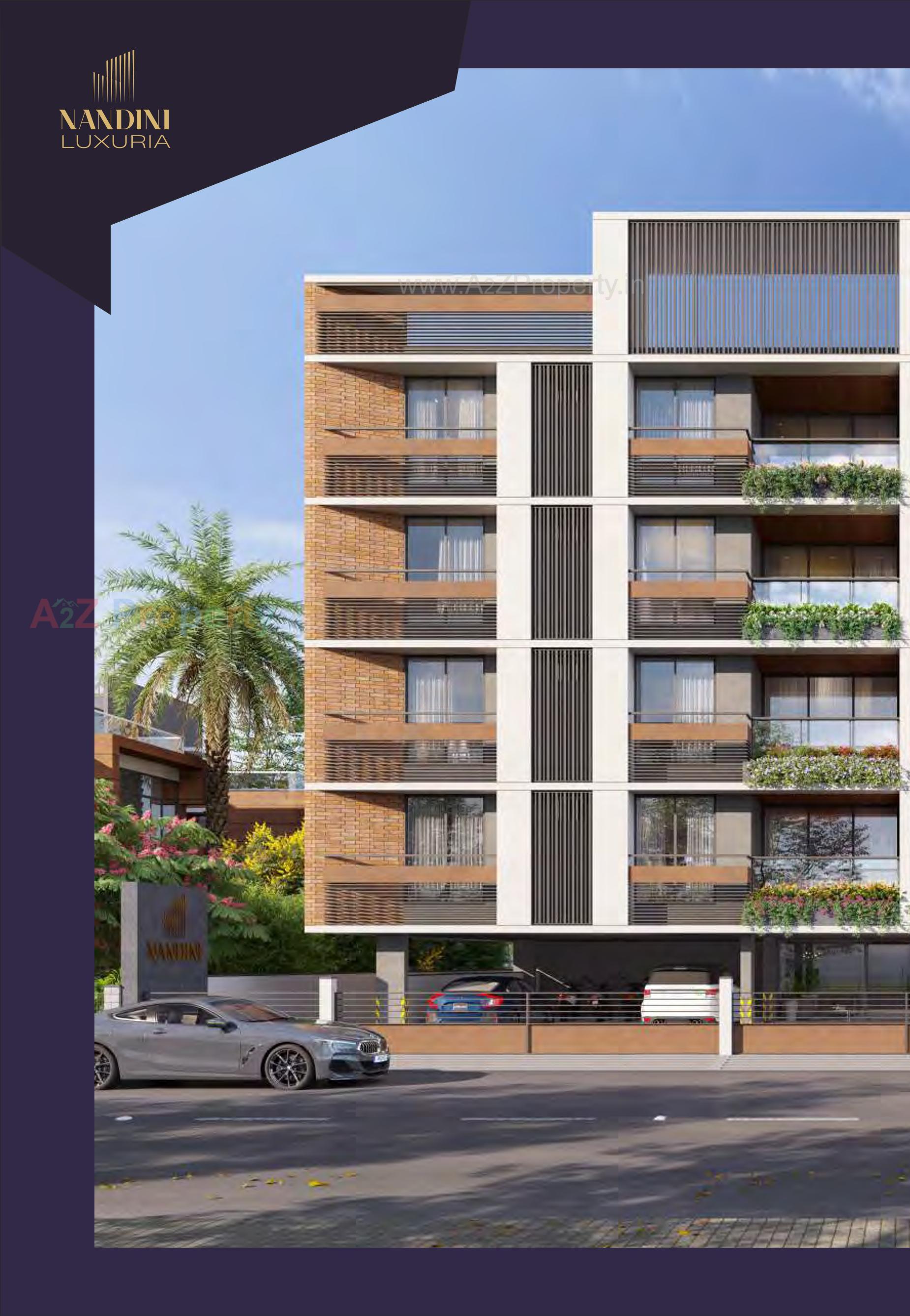 3D Elevation of real estate project Nandini Luxuria located at Paldi, Ahmedabad, Gujarat