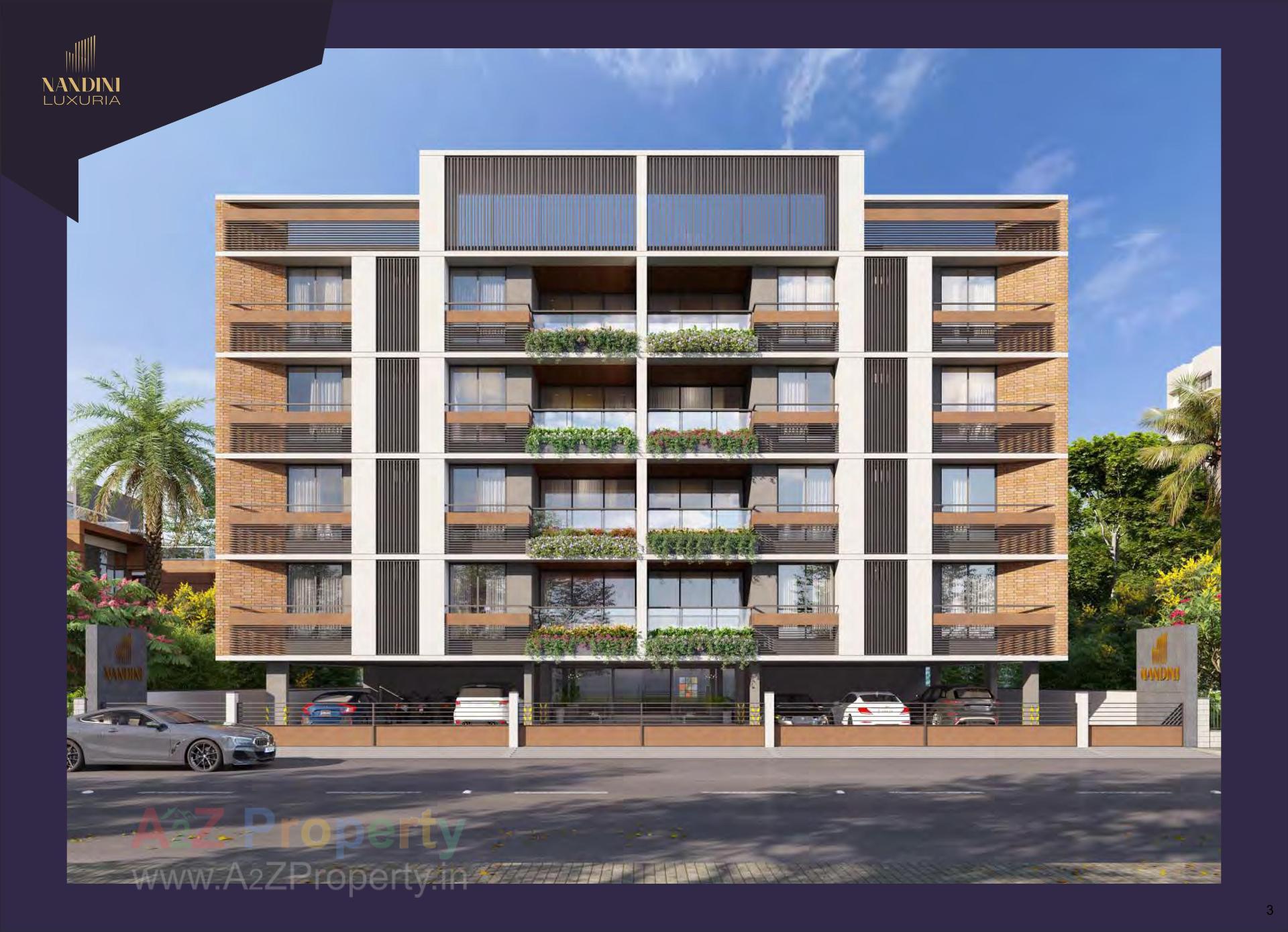 3D Elevation of real estate project Nandini Luxuria located at Paldi, Ahmedabad, Gujarat