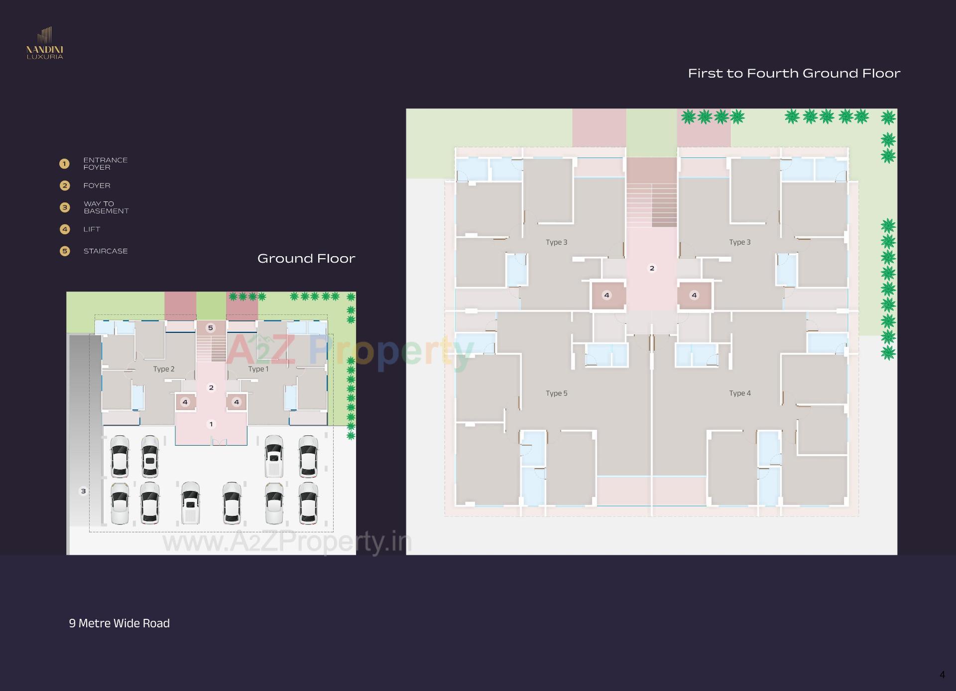 Layout of real estate project Nandini Luxuria located at Paldi, Ahmedabad, Gujarat