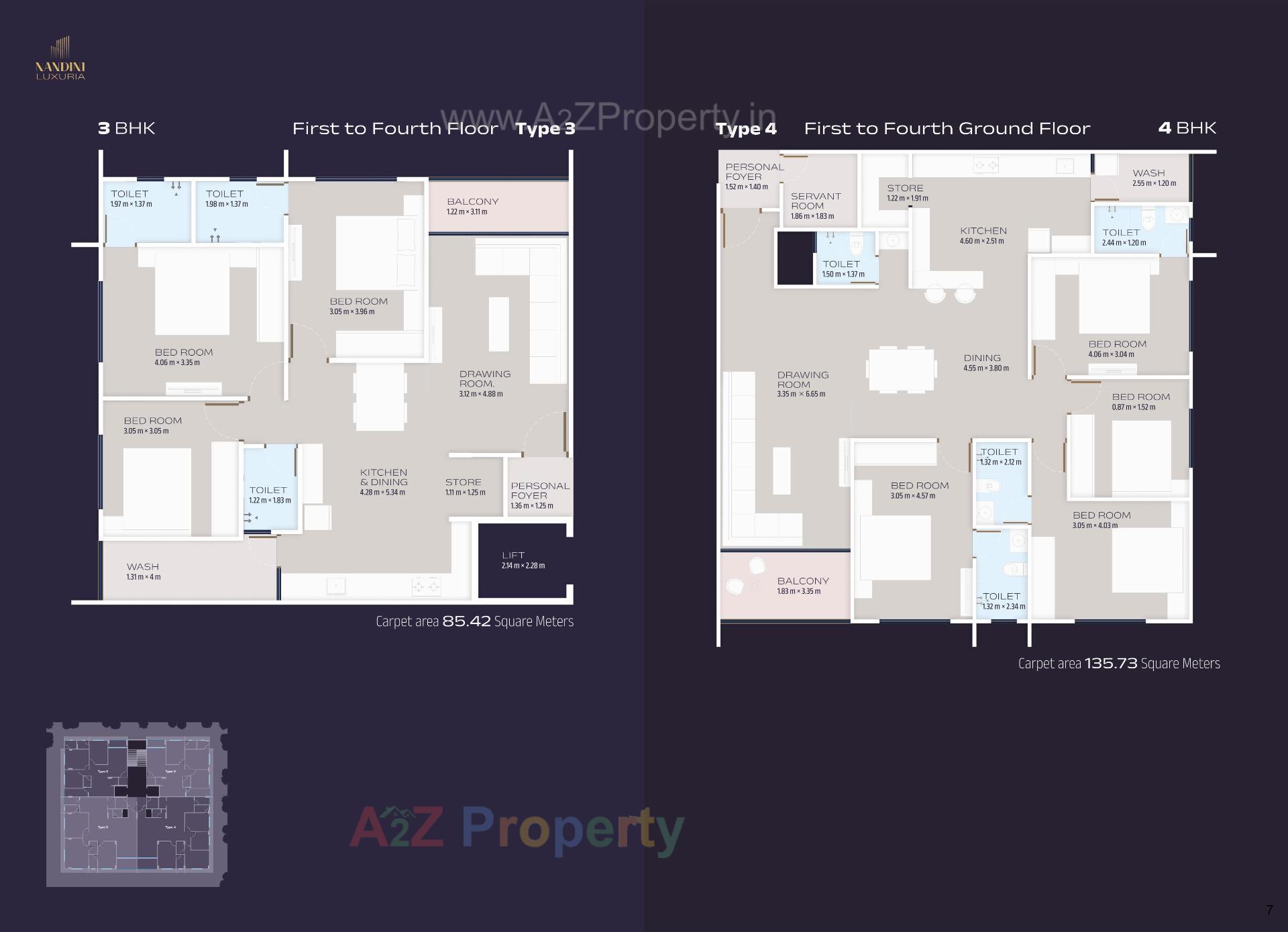 Layout of real estate project Nandini Luxuria located at Paldi, Ahmedabad, Gujarat