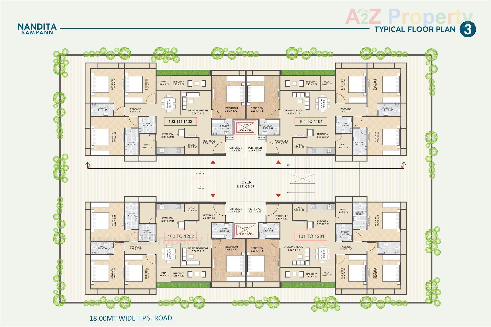Layout of real estate project Nandita Sampann located at Ushmanpura, Ahmedabad, Gujarat