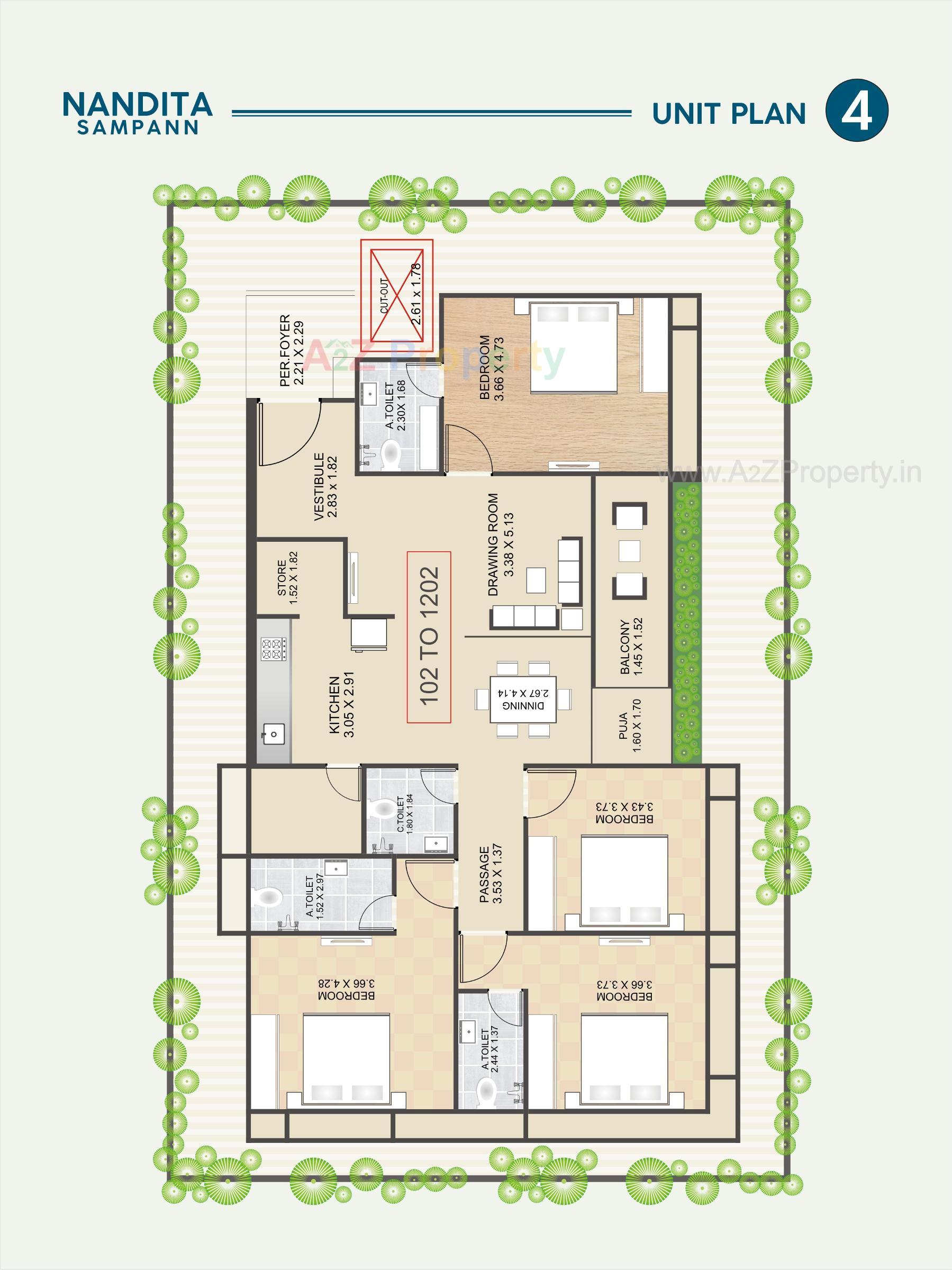 Layout of real estate project Nandita Sampann located at Ushmanpura, Ahmedabad, Gujarat