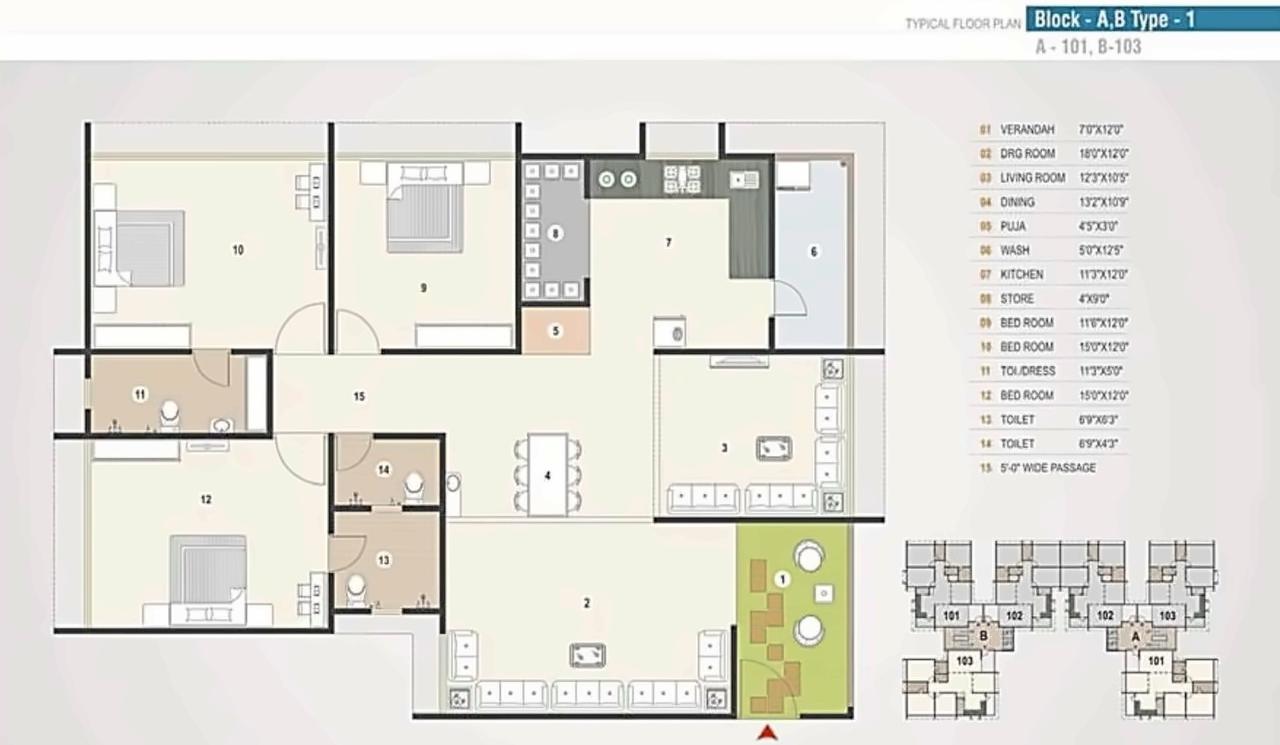 Layout of real estate project Narayan Lavish located at Sola, Ahmedabad, Gujarat