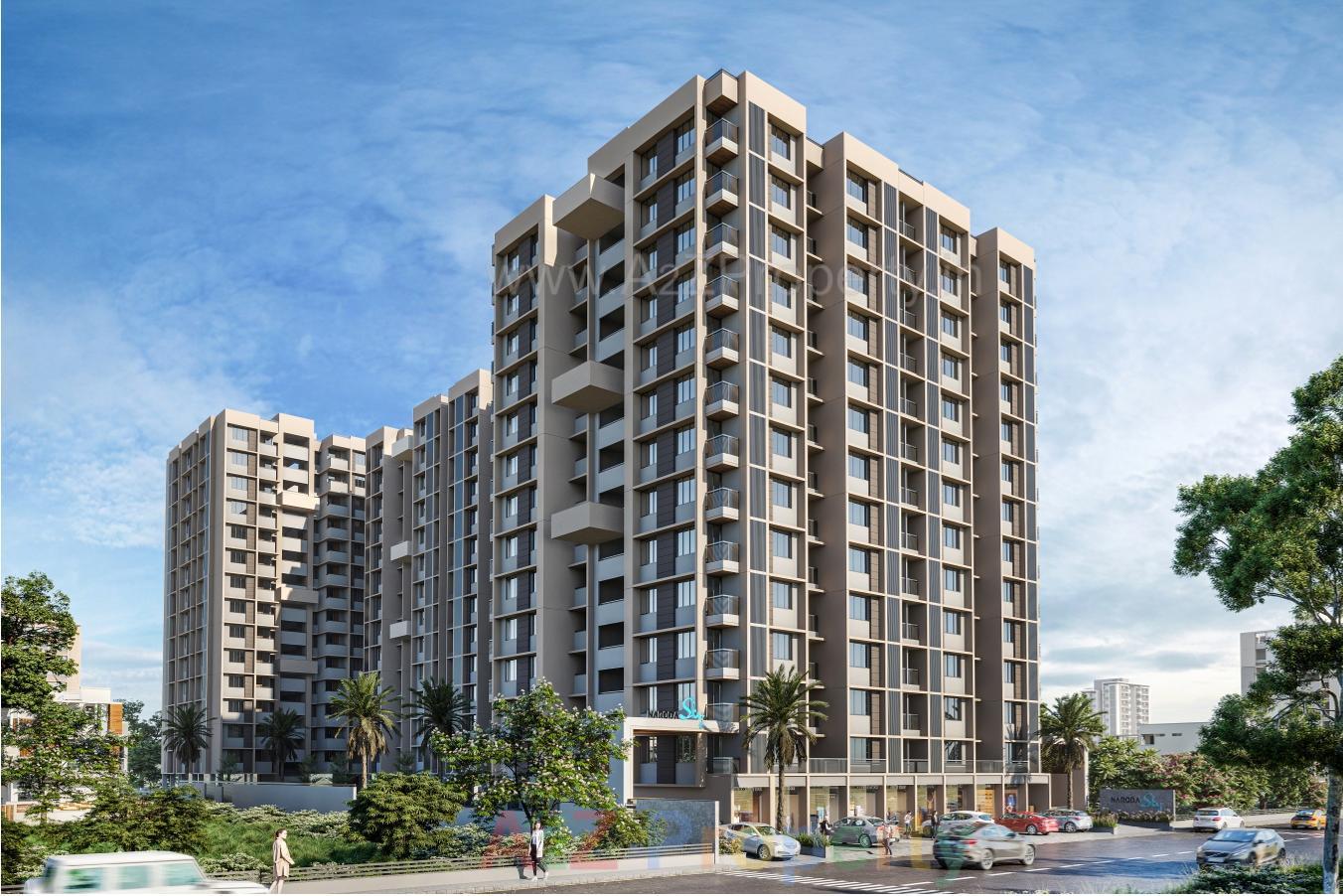 3D Elevation of real estate project Naroda Sky located at Hanspura, Ahmedabad, Gujarat