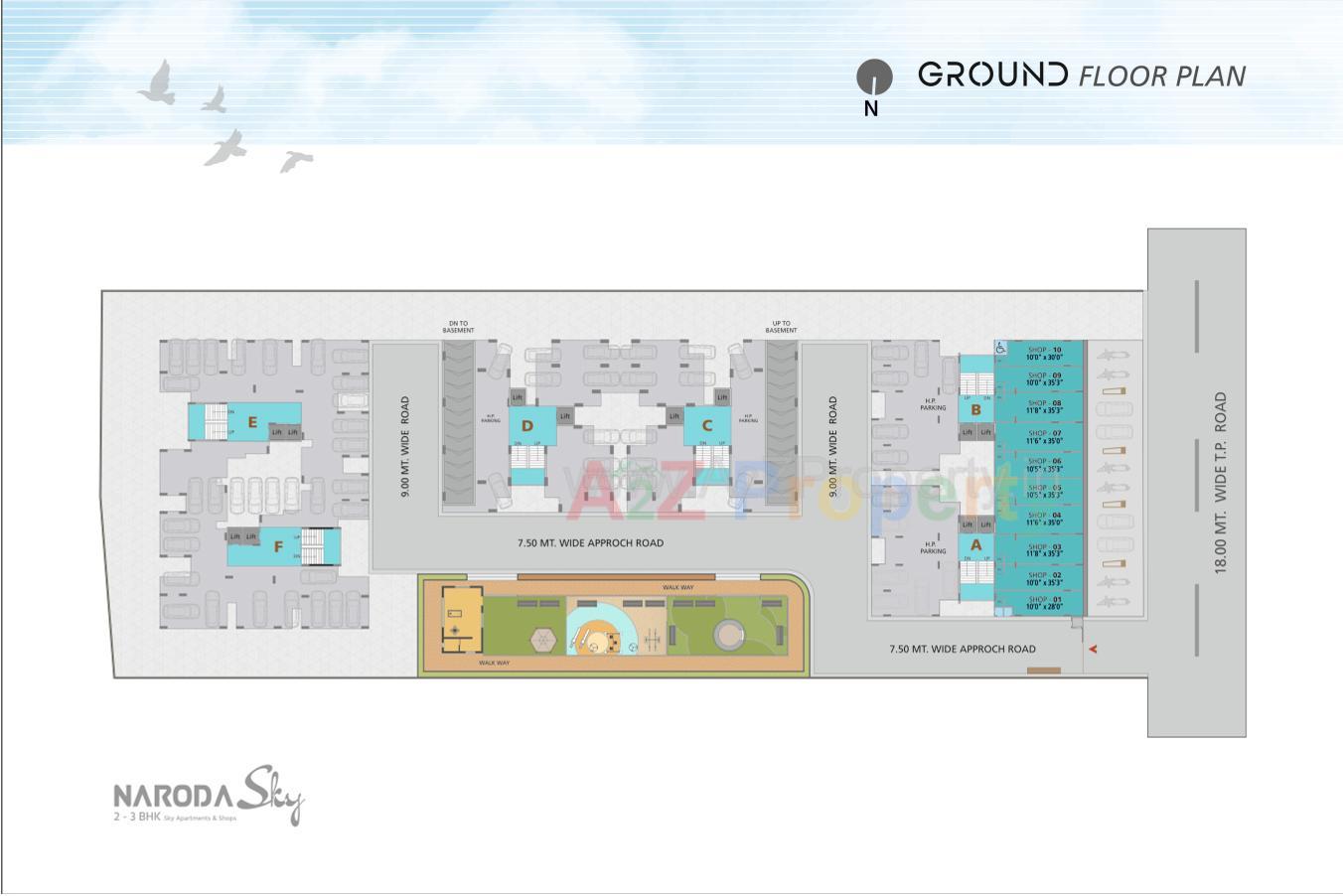 Layout of real estate project Naroda Sky located at Hanspura, Ahmedabad, Gujarat