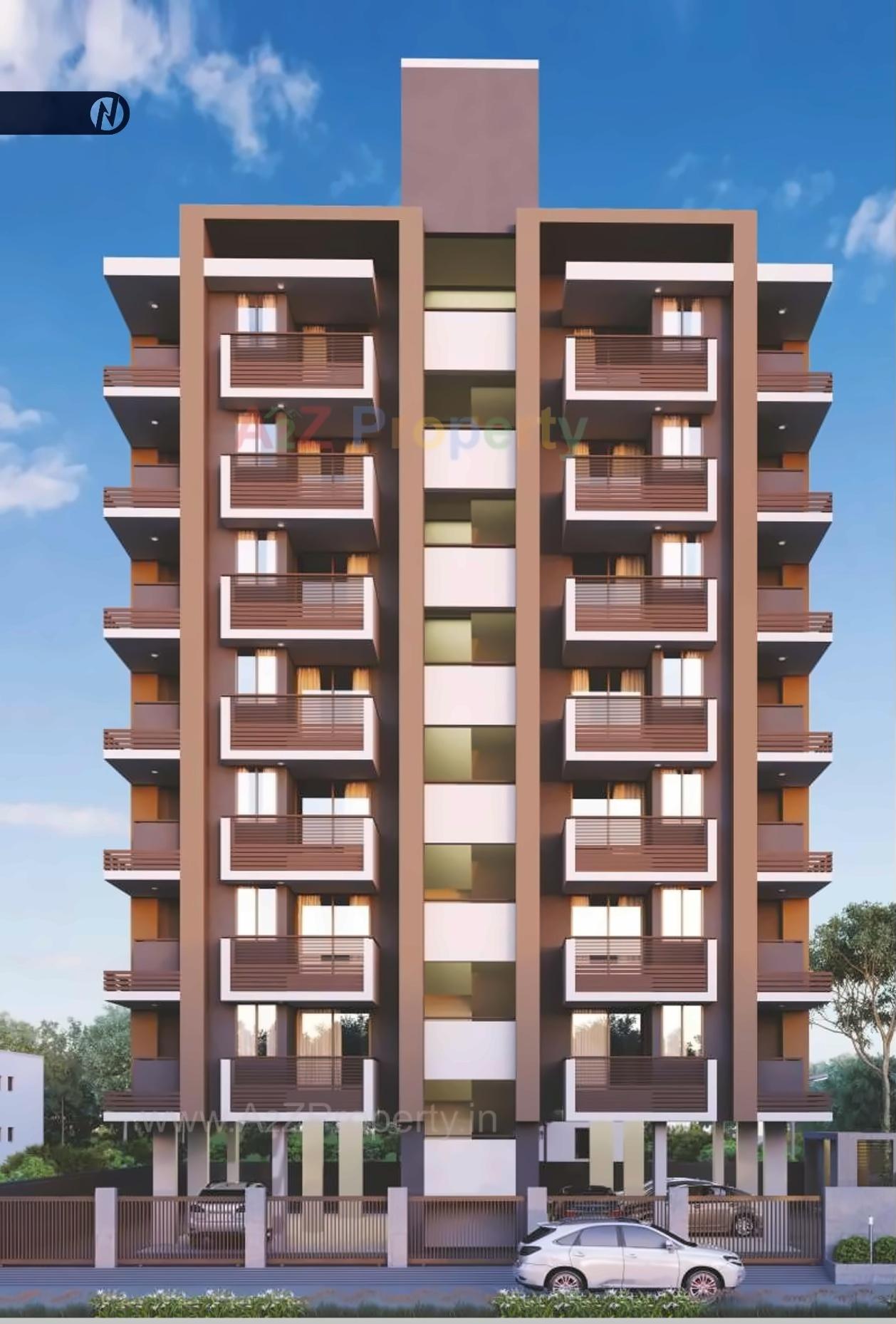 3D Elevation of real estate project Navkar Elegance located at Memnagar, Ahmedabad, Gujarat