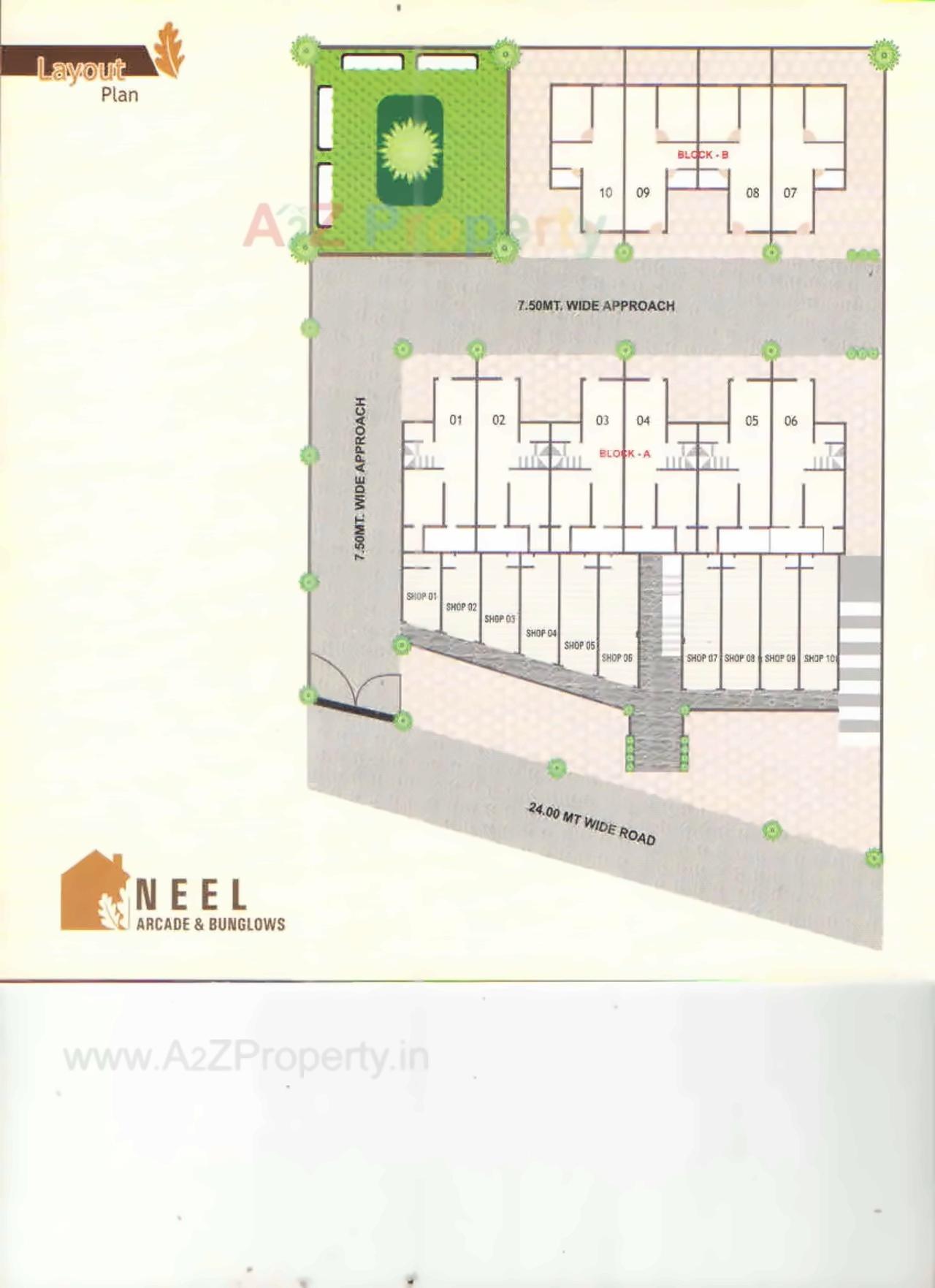 Layout of real estate project Neel Arcade Bunglows located at City, Ahmedabad, Gujarat